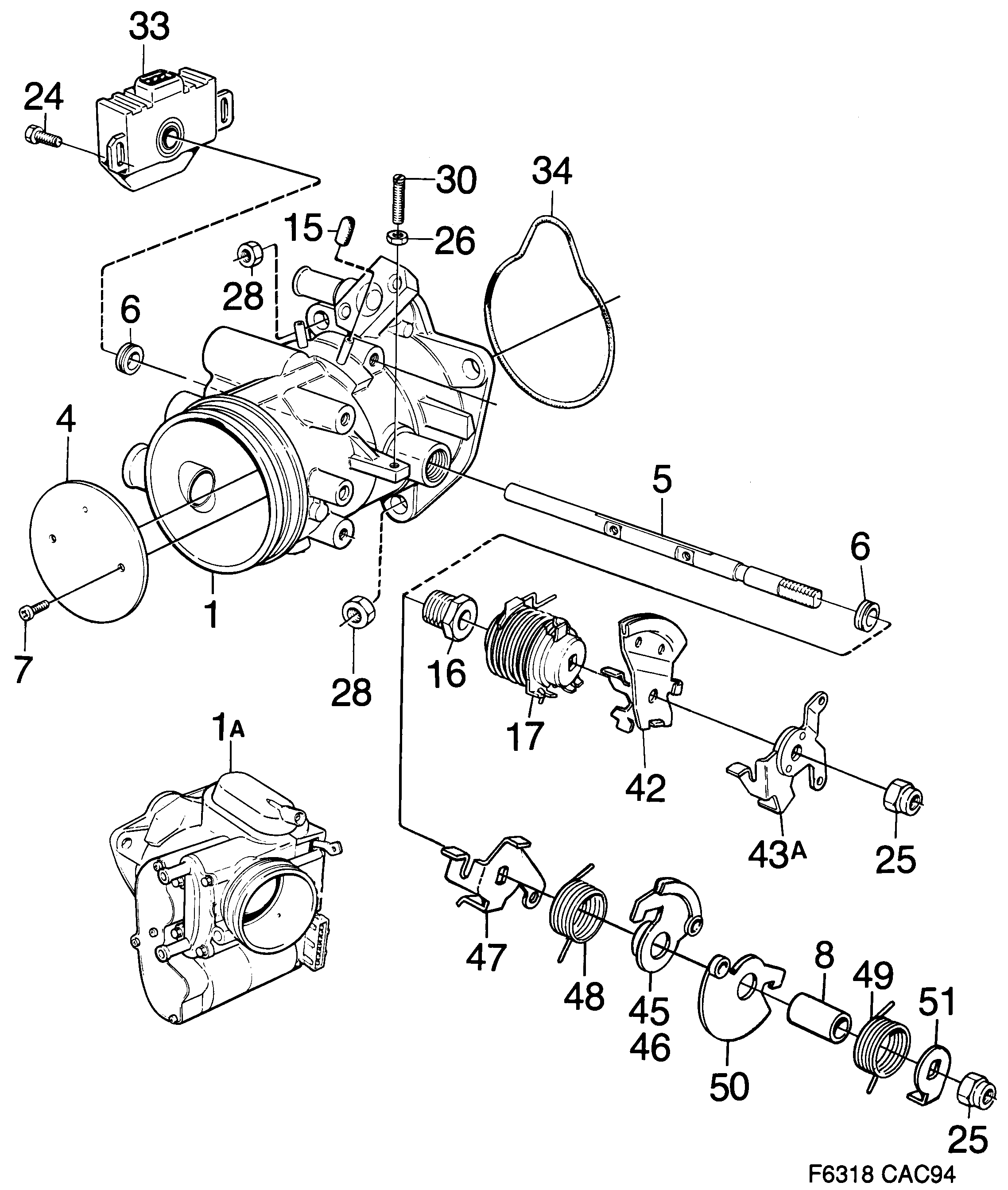Schéma technique Saab 9000 1995 - Section 1230 : Впускная система и выхлопная система