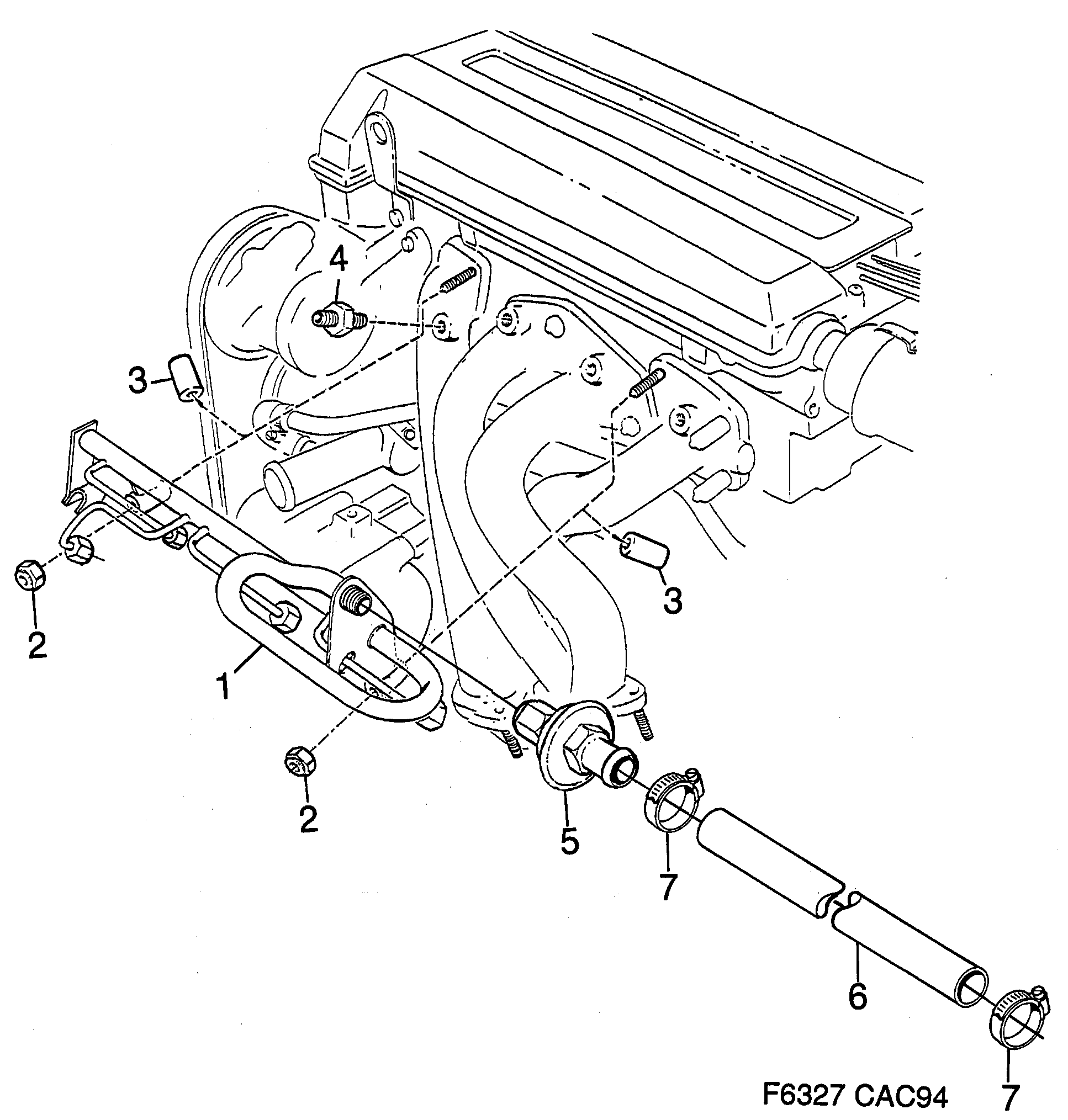 Schéma technique Saab 9000 1995 - Section 1530 : Intake and exhaust system