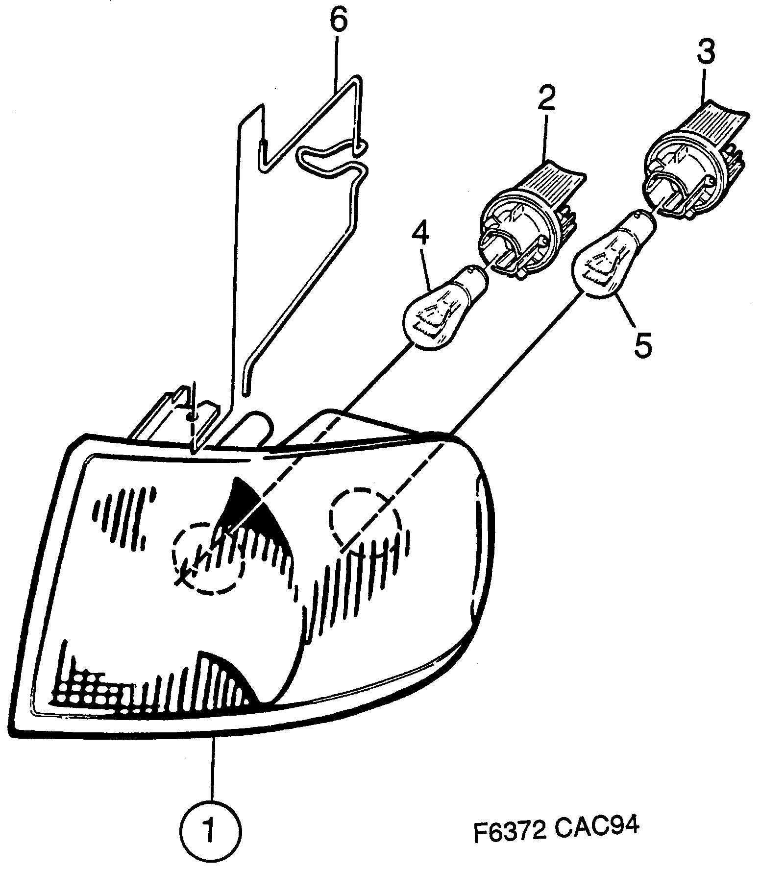 Schéma technique Saab 9000 1995 - Section 630 : Eclairage