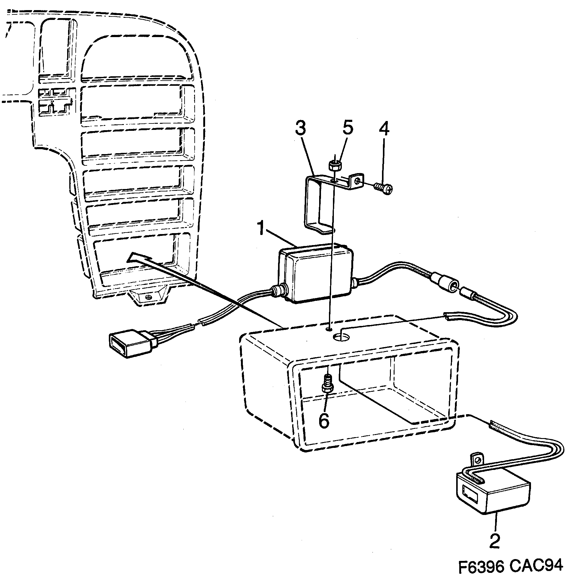Schéma technique Saab 9000 1997 - Section 1350 : Electric equipment, other