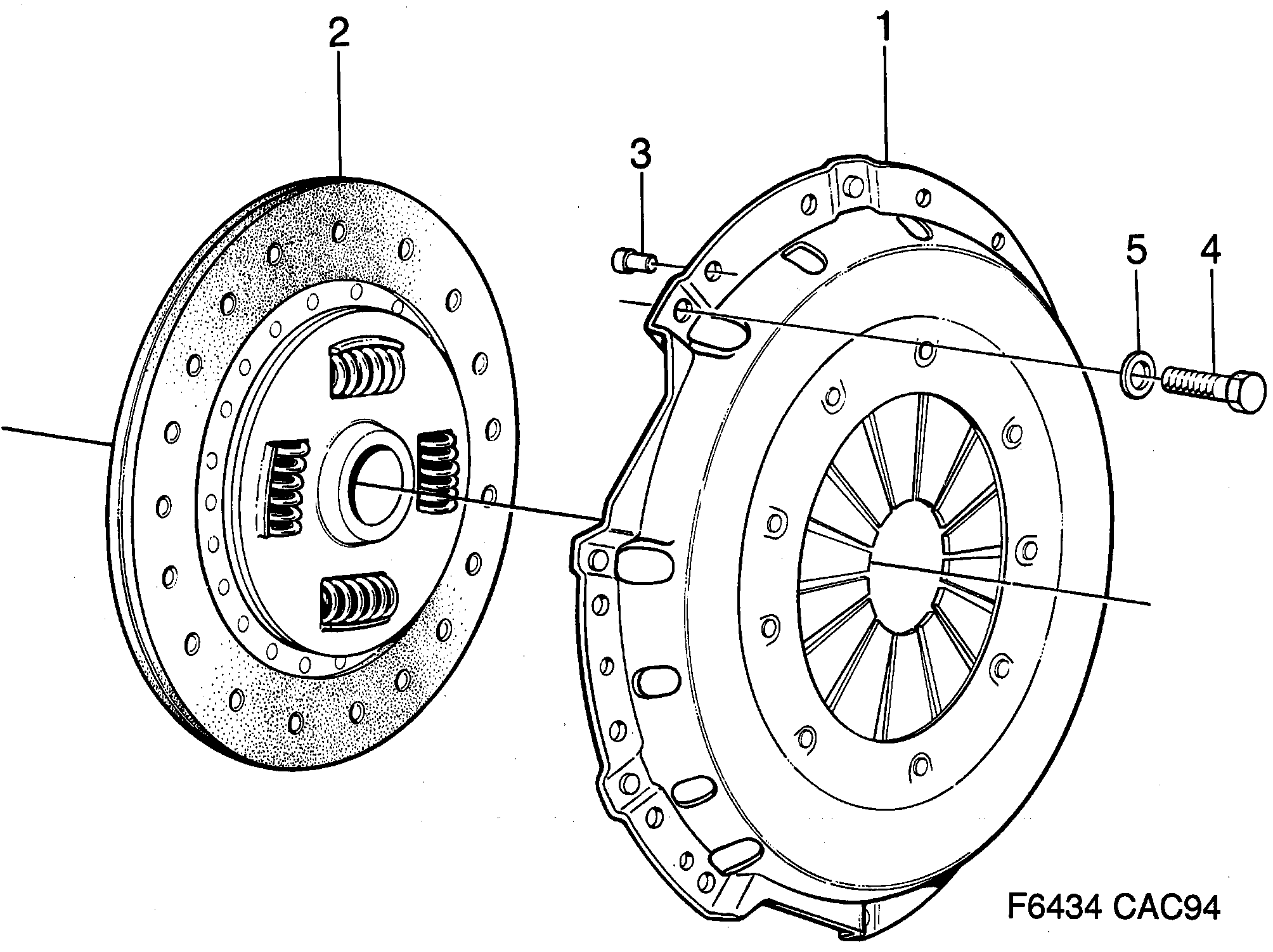 Schéma technique Saab 9000 1995 - Section 120 : Embrayage