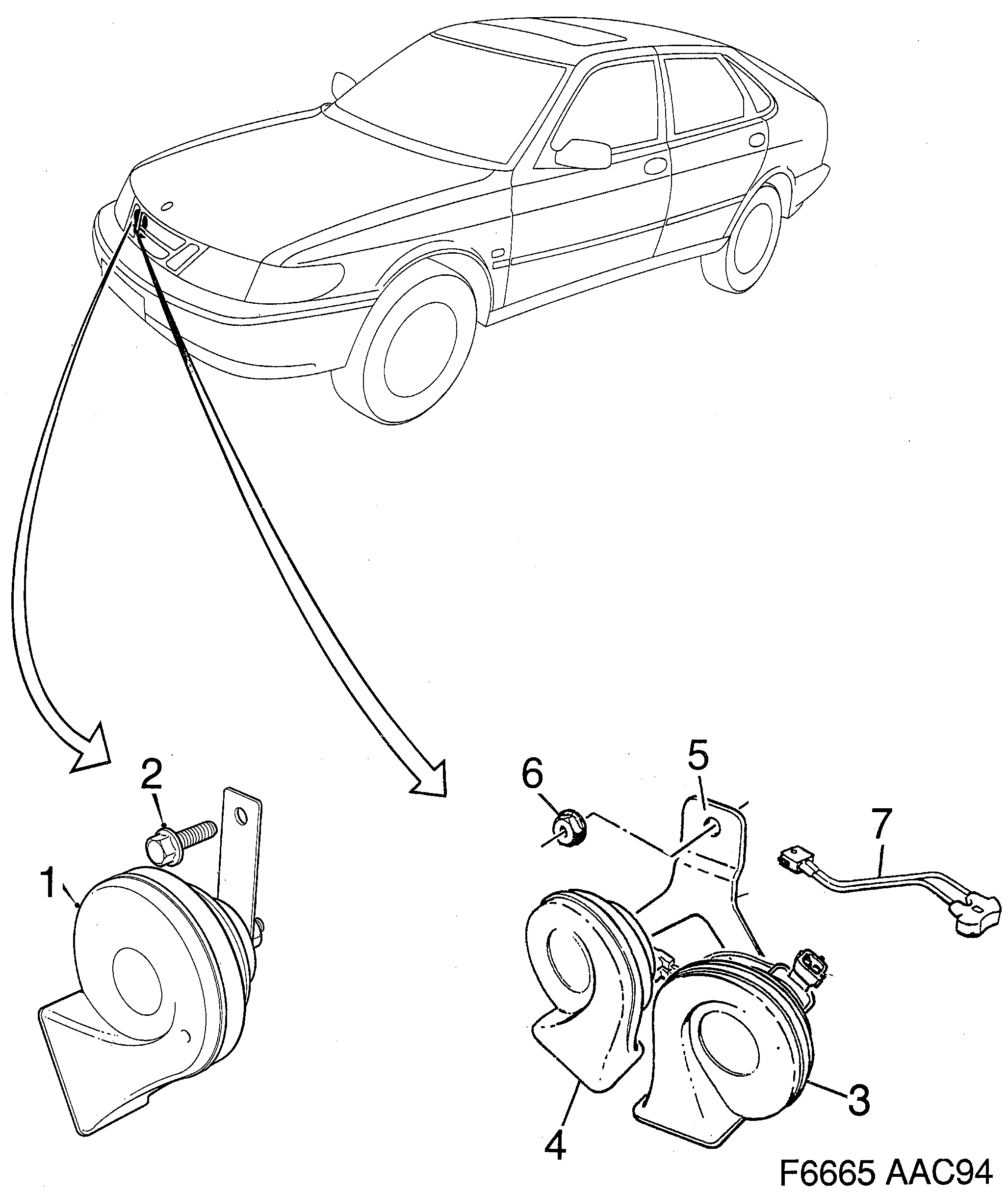Schéma technique Saab 900 1998 - Section 660 : Autre équipement électrique
