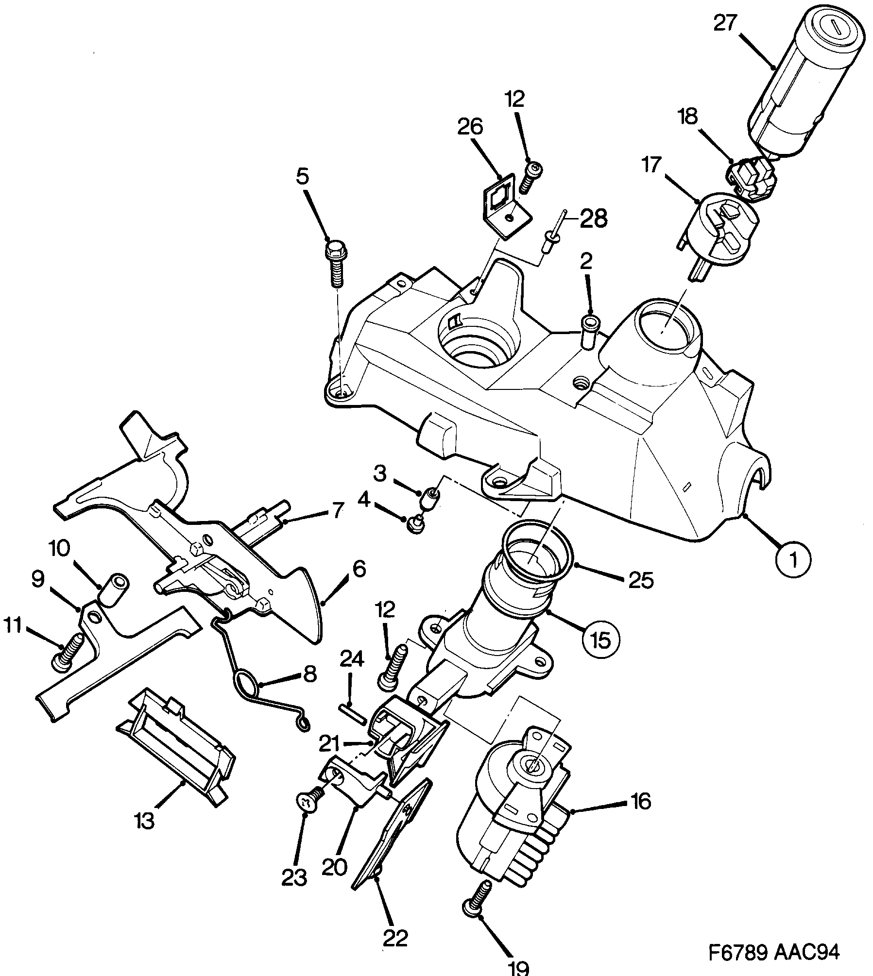 Schéma technique Saab 900 1994 - Section 480 : Commande de boîtes de vitesses manuelle