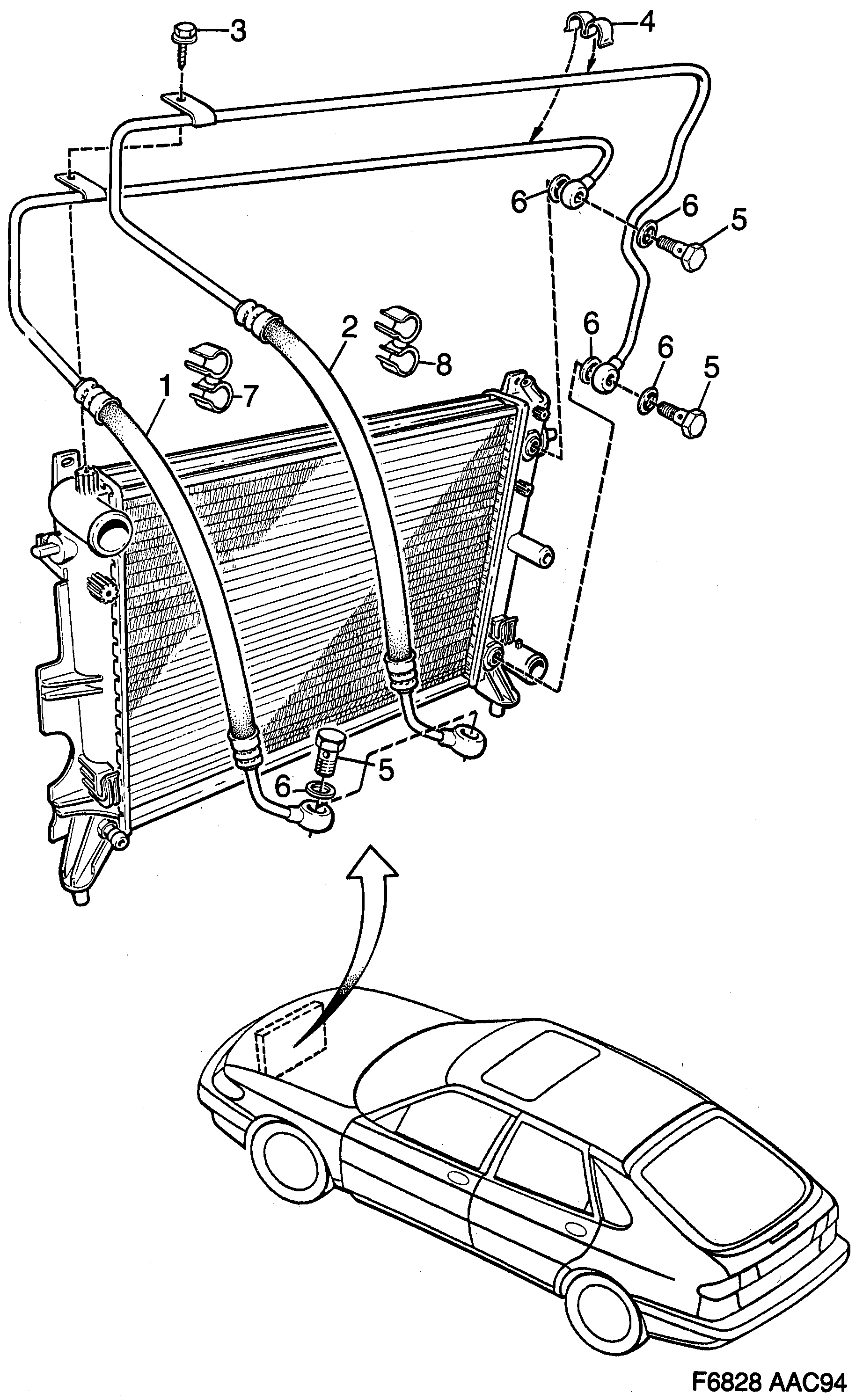 Schéma technique Saab 900 1997 - Section 1890 : Cooling system