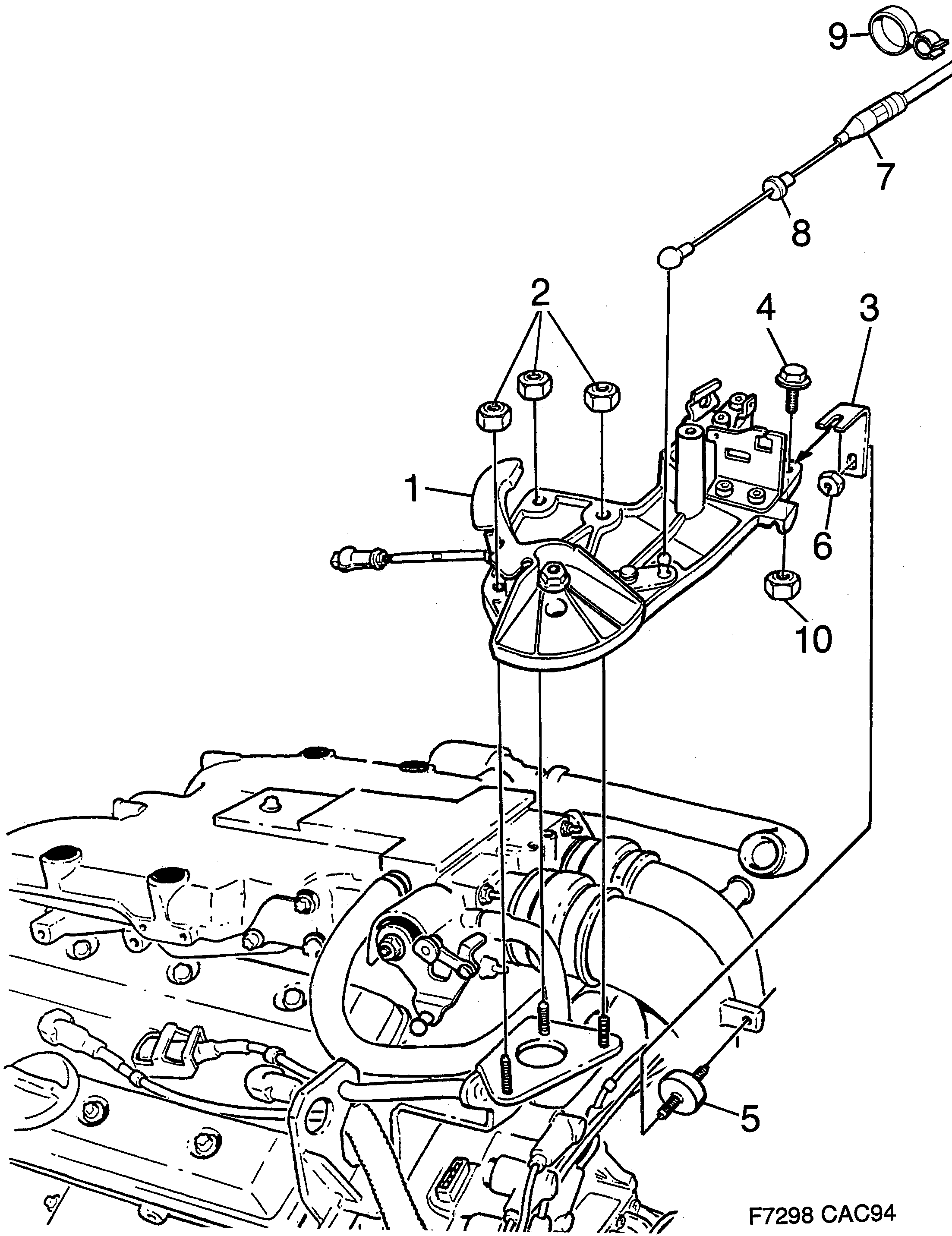 Schéma technique Saab 9000 1998 - Section 2220 : Commandes du moteur