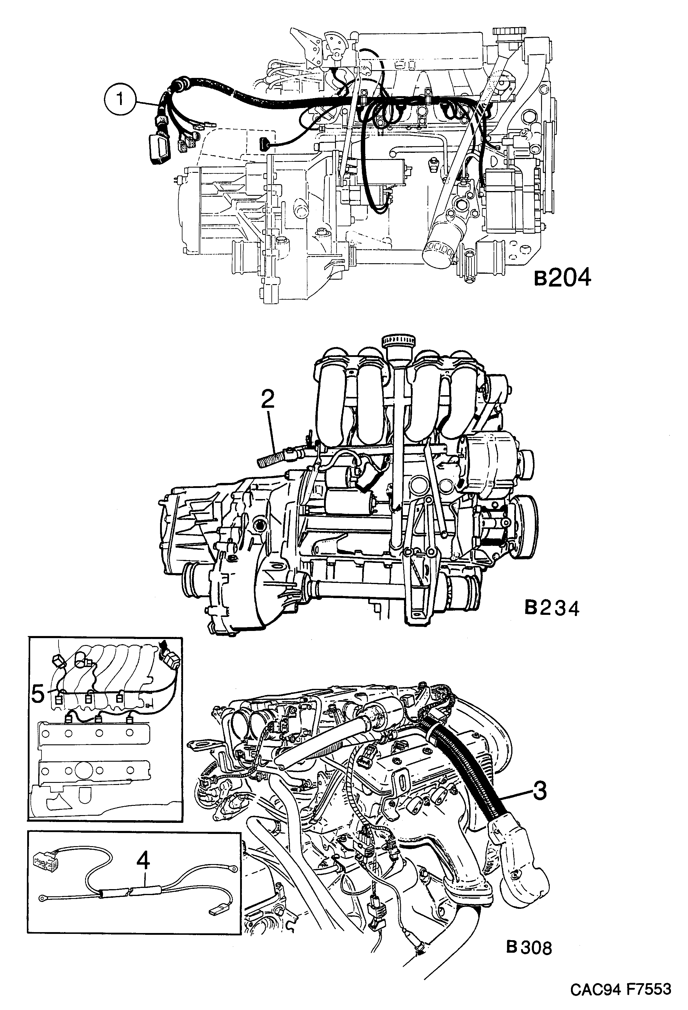 Schéma technique Saab 9000 1996 - Section 1680 : Wiring and fuses