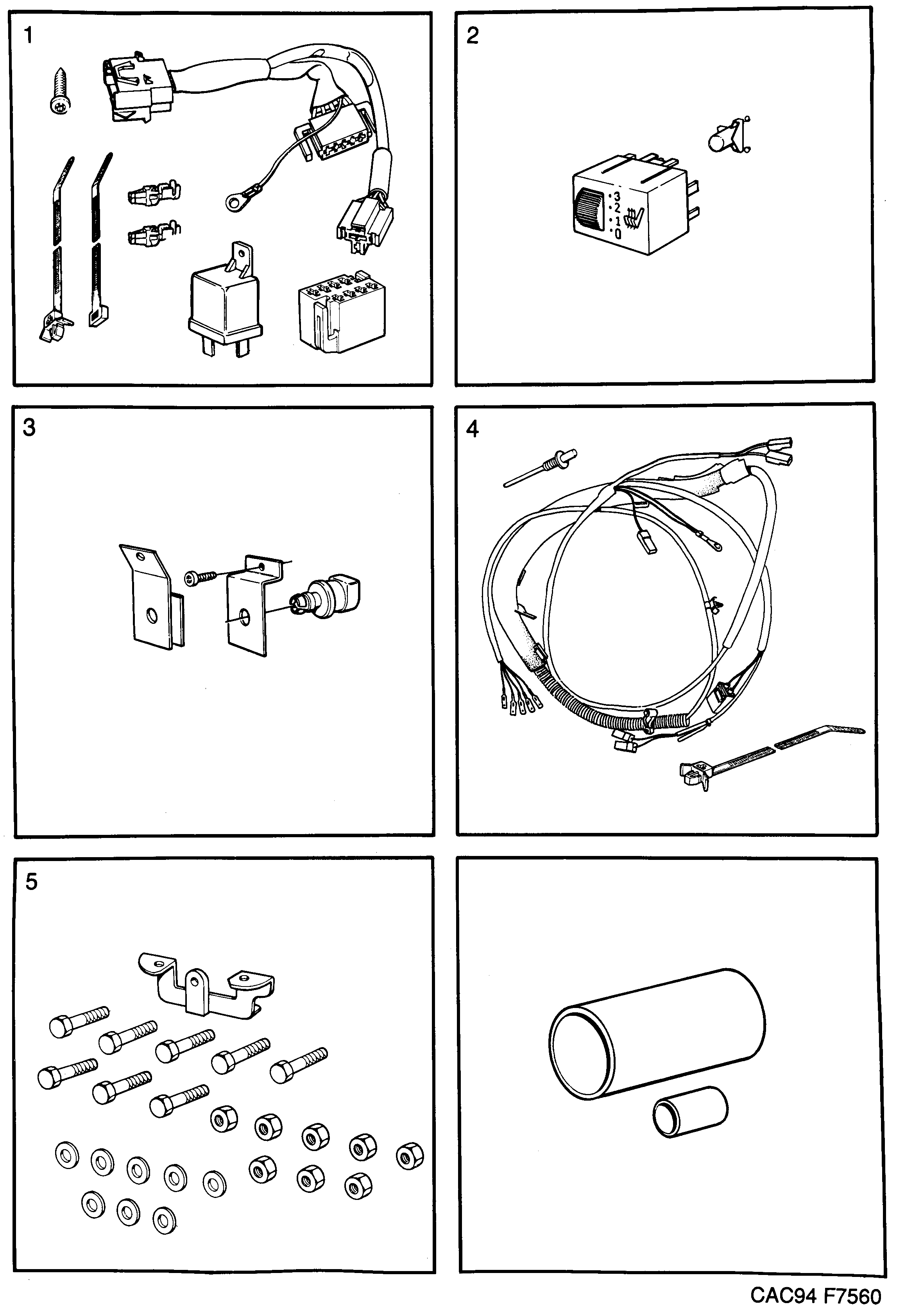 Schéma technique Saab 9000 1998 - Section 2370 : Kits