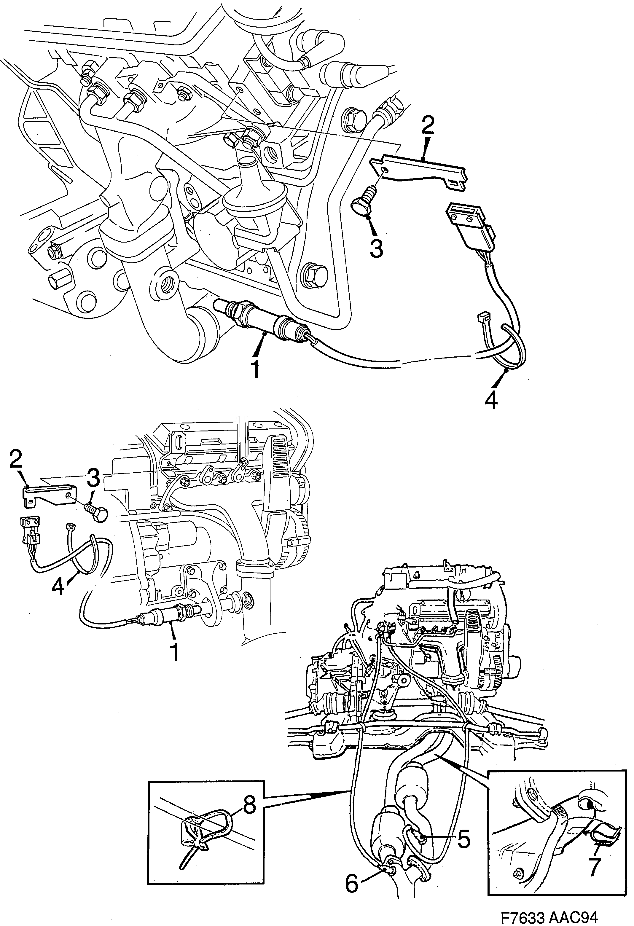 Schéma technique Saab 900 1995 - Section 1470 : Intake and exhaust system
