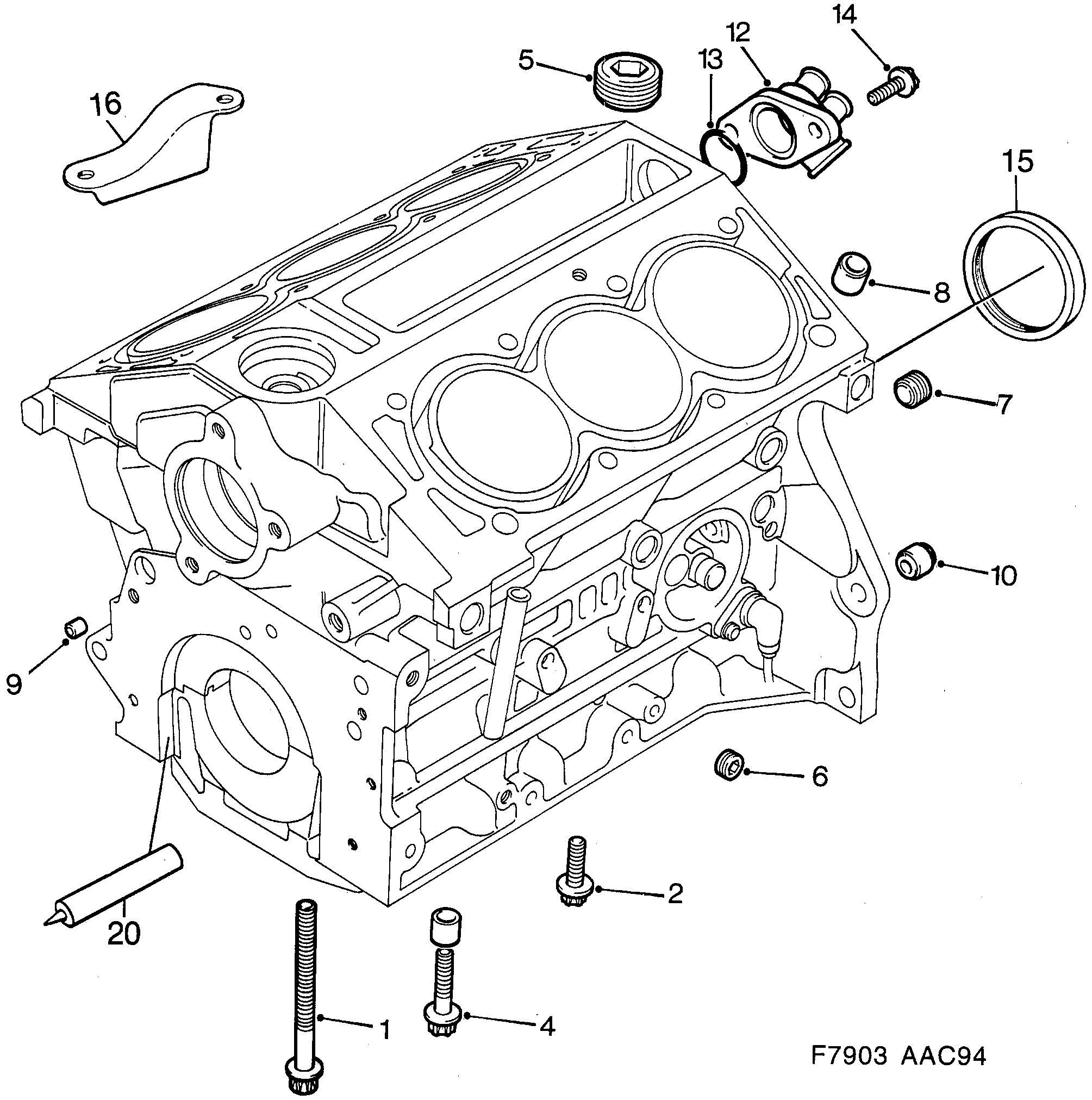 Schéma technique Saab 900 1997 - Section 450 : Short block