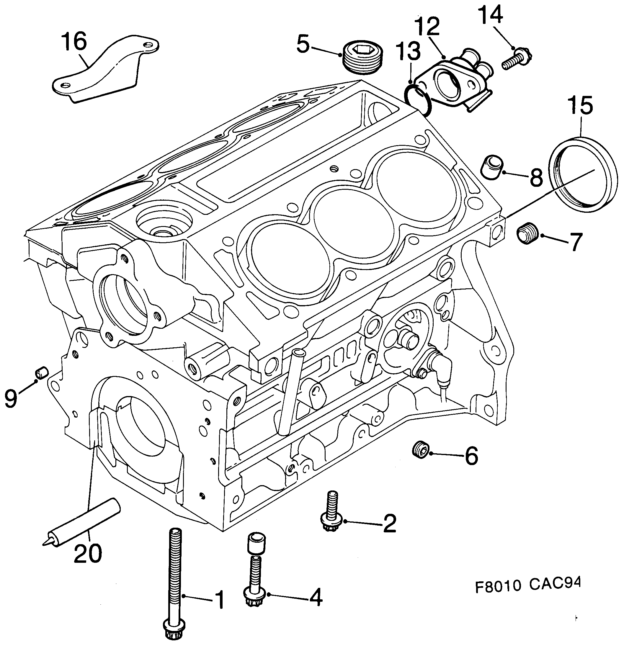Schéma technique Saab 9000 1997 - Section 450 : Short block