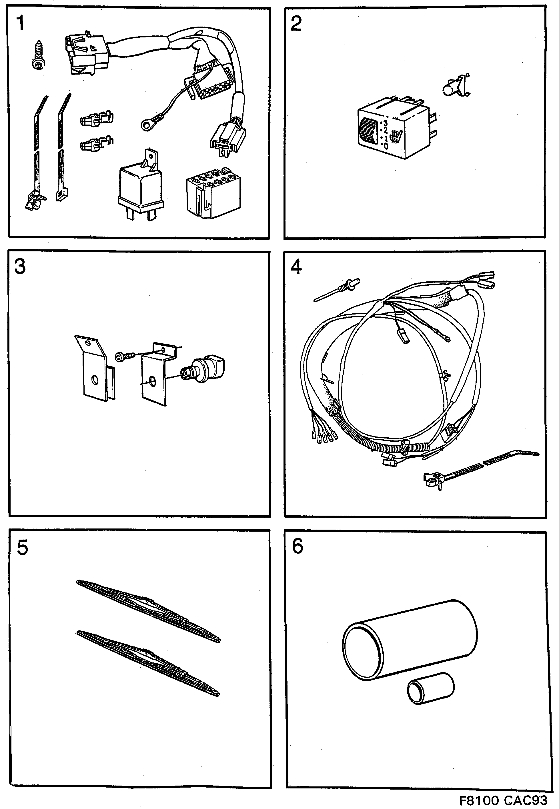 Schéma technique Saab 9000 1990 - Section 2450 : Kits