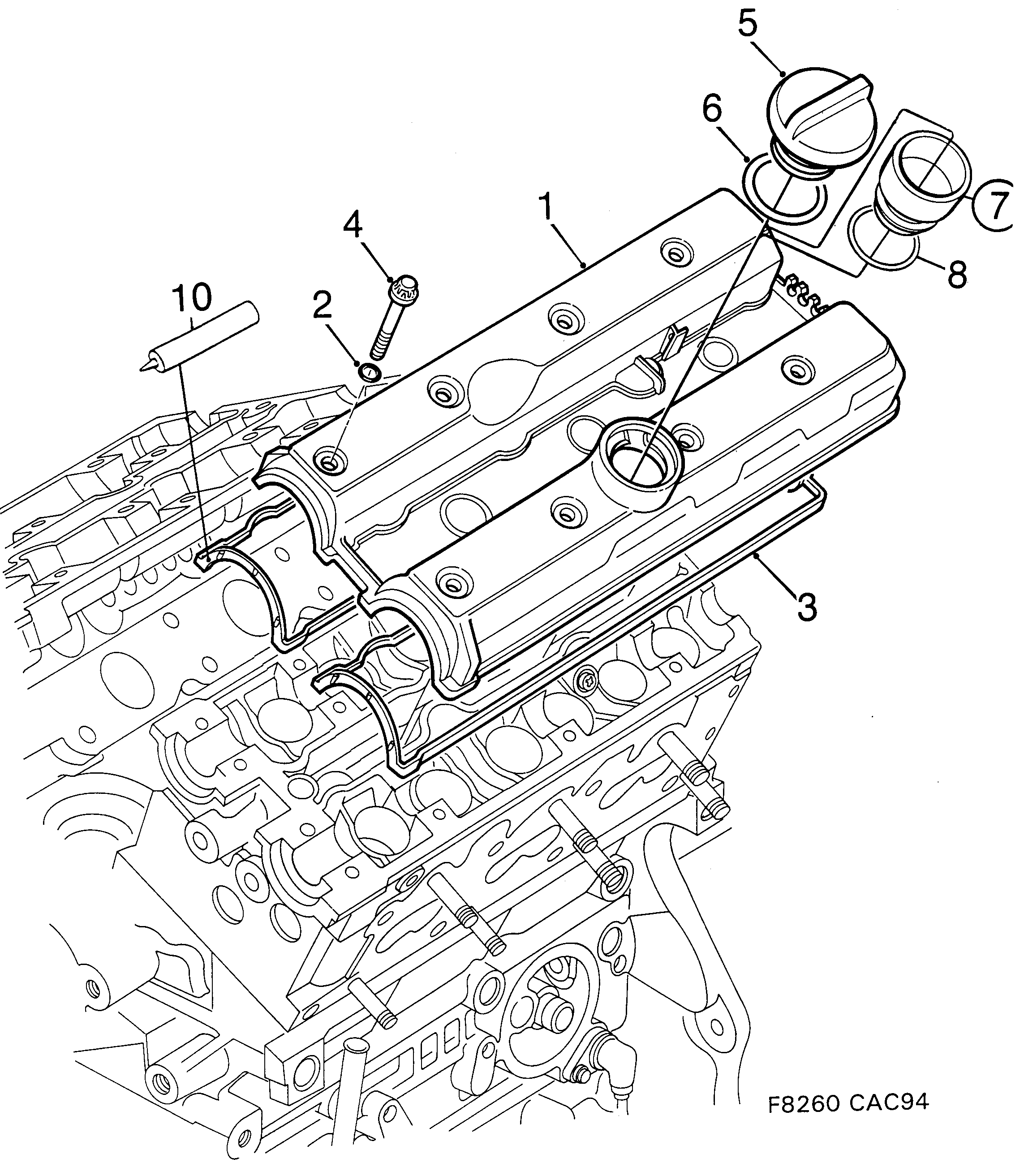 Schéma technique Saab 9000 1997 - Section 420 : Corps de moteur