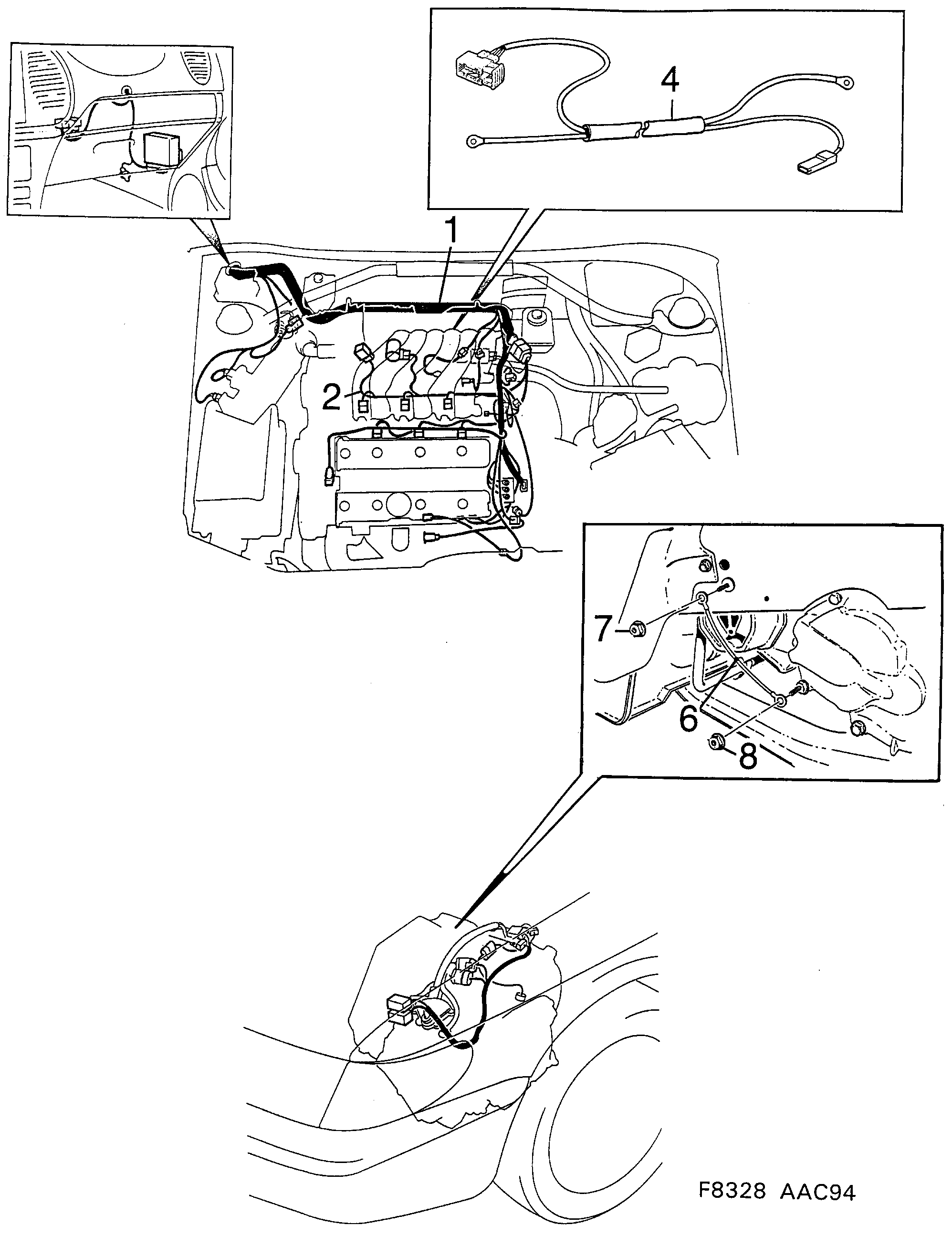 Schéma technique Saab 900 1997 - Section 1770 : Wiring and fuses