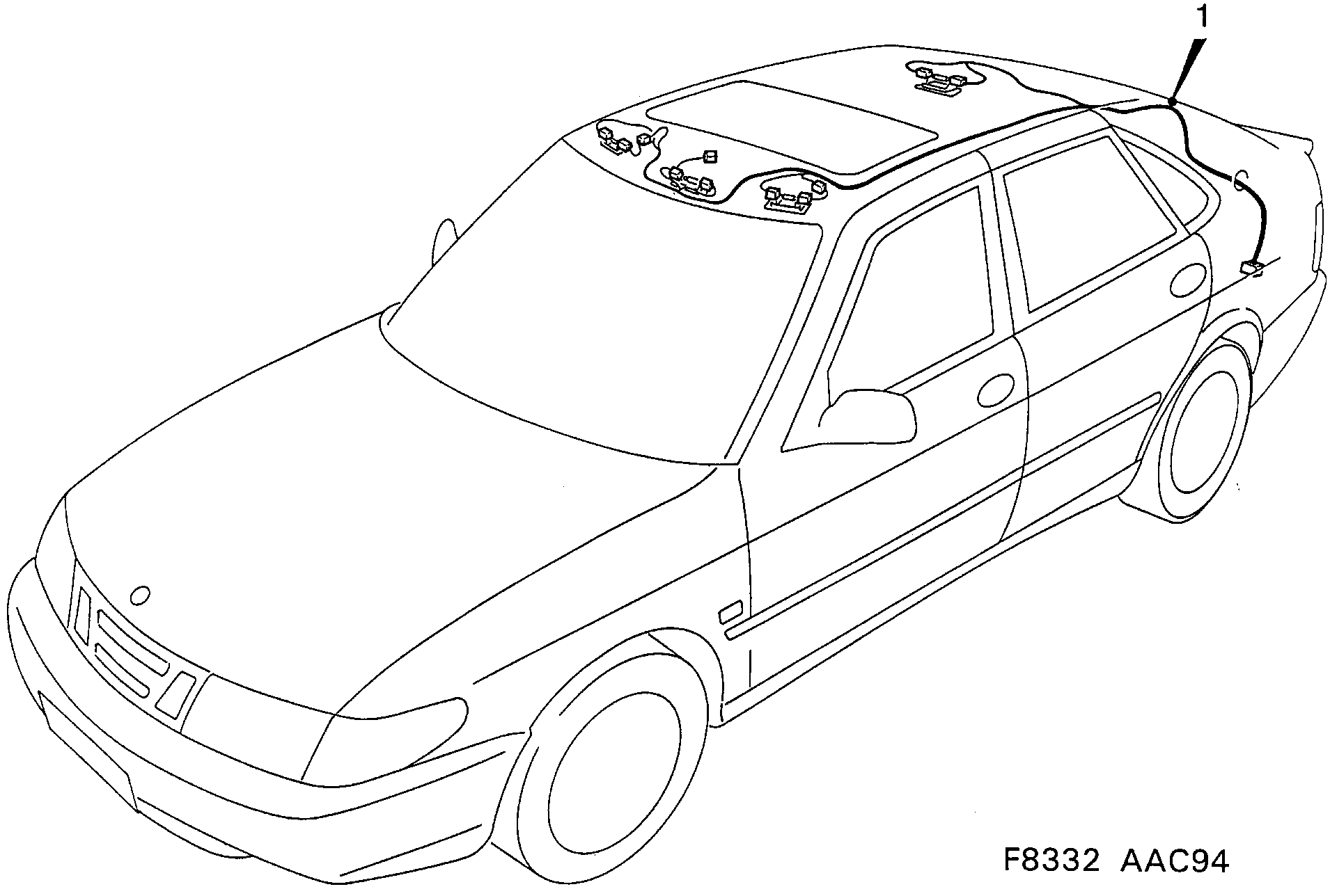 Schéma technique Saab 900 1997 - Section 1890 : Wiring and fuses