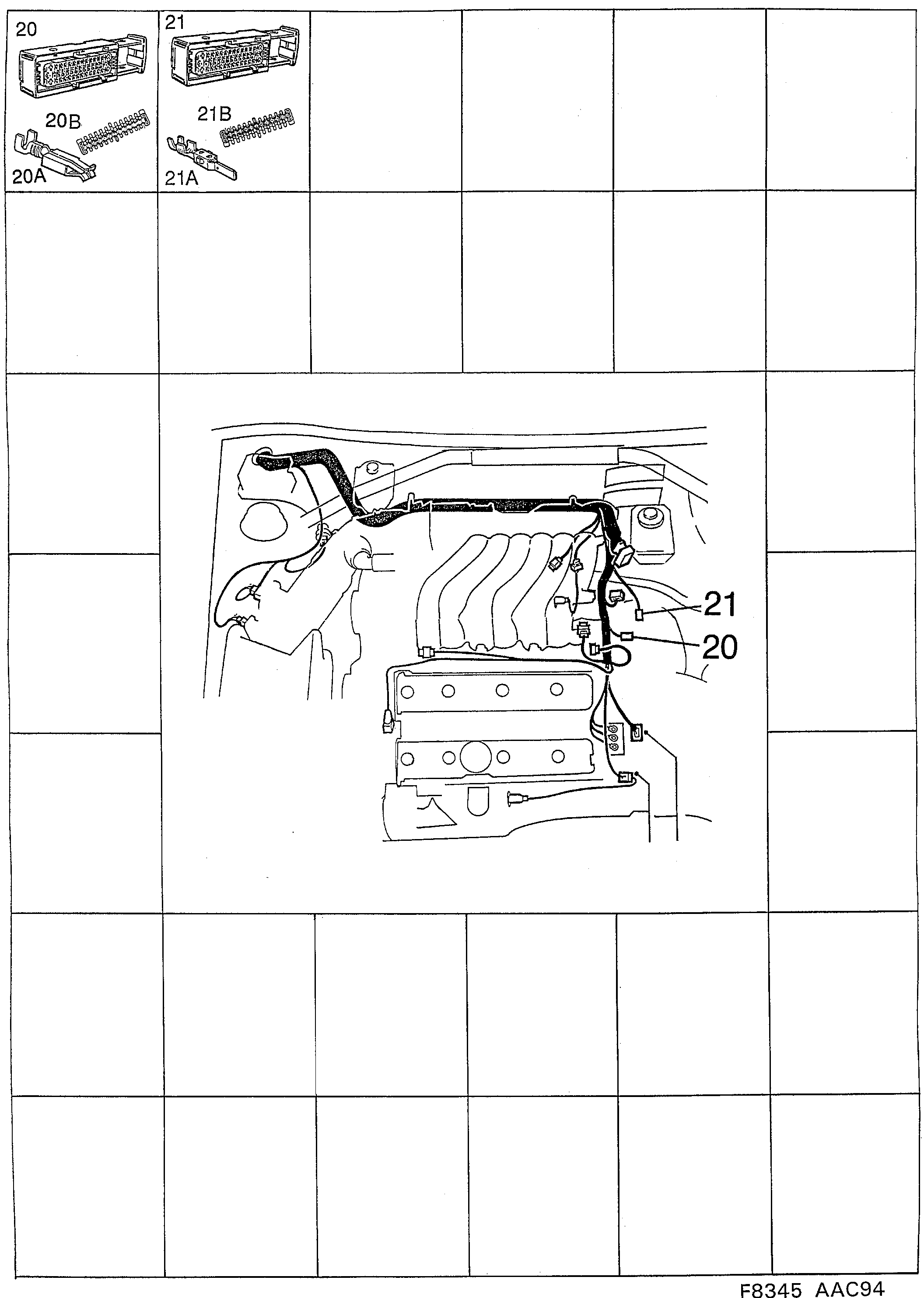Schéma technique Saab 900 1998 - Section 3510 : Contact housing etc