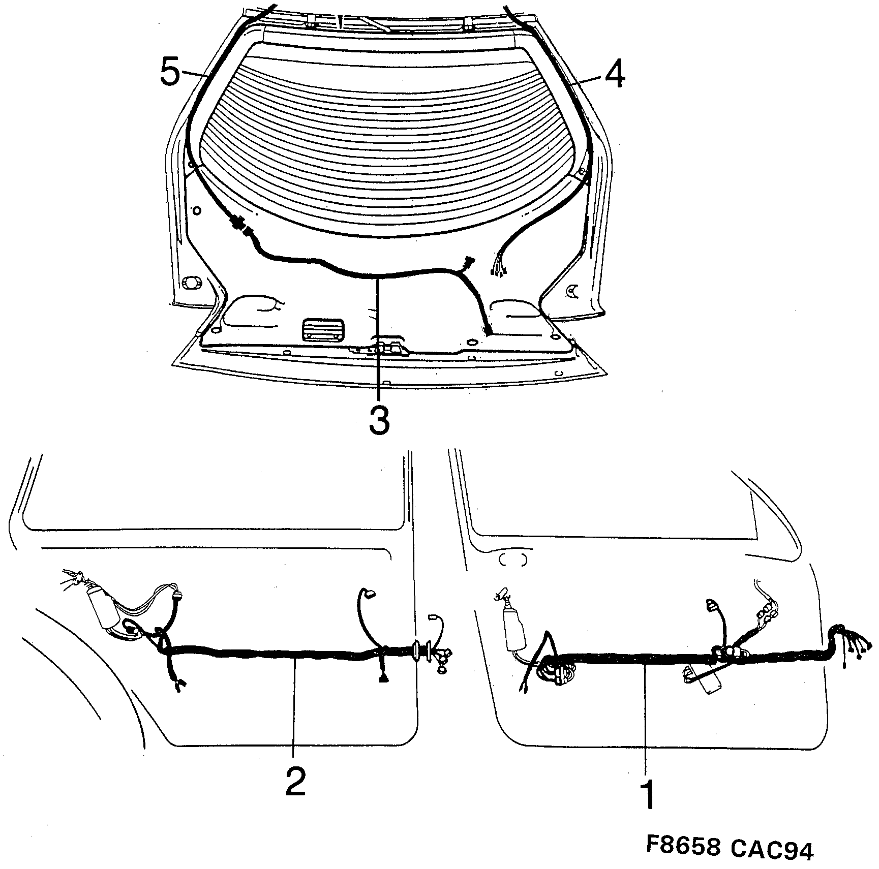 Schéma technique Saab 9000 1998 - Section 1950 : Conduites et fusibles