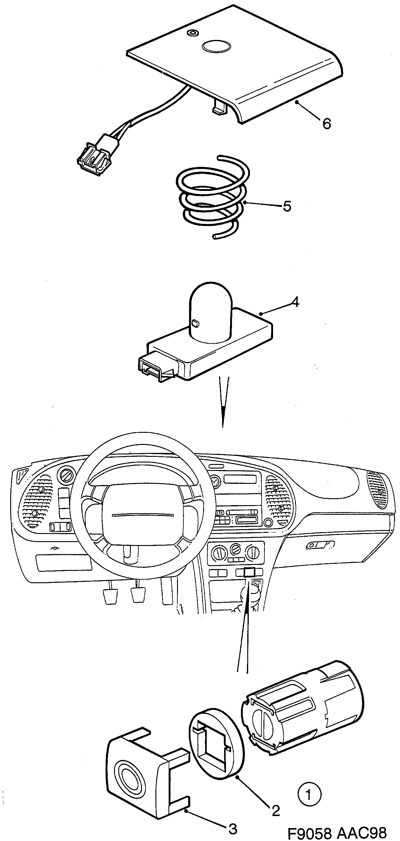 Schéma technique Saab 9-3 (9400) 1998 - Section 880 : Autre équipement électrique