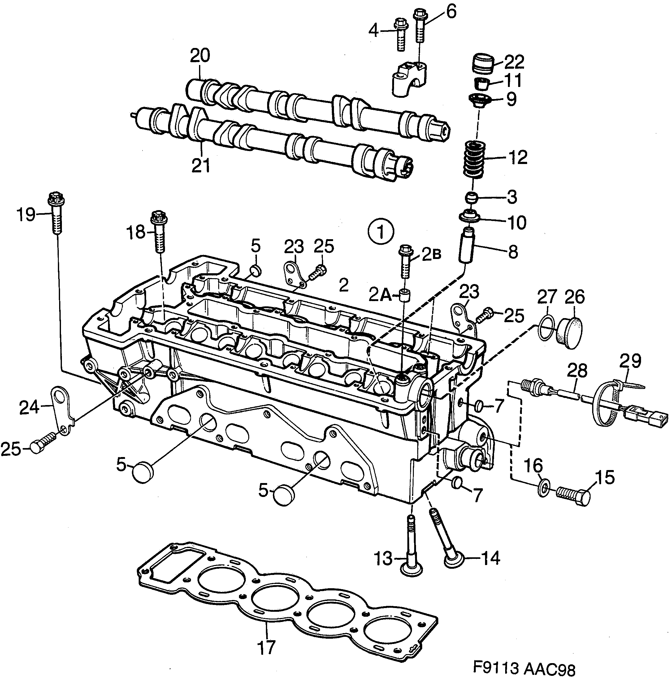 Schéma technique Saab 9-3 (9400) 2000 - Section 160 : Corps de moteur