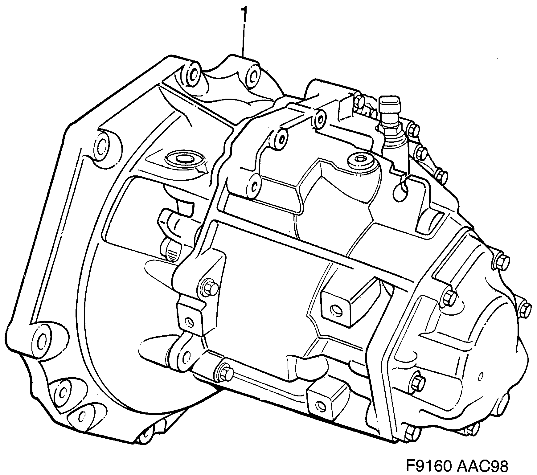 Schéma technique Saab 9-3 (9400) 2001 - Section 160 : Boîte de vitesses, complète