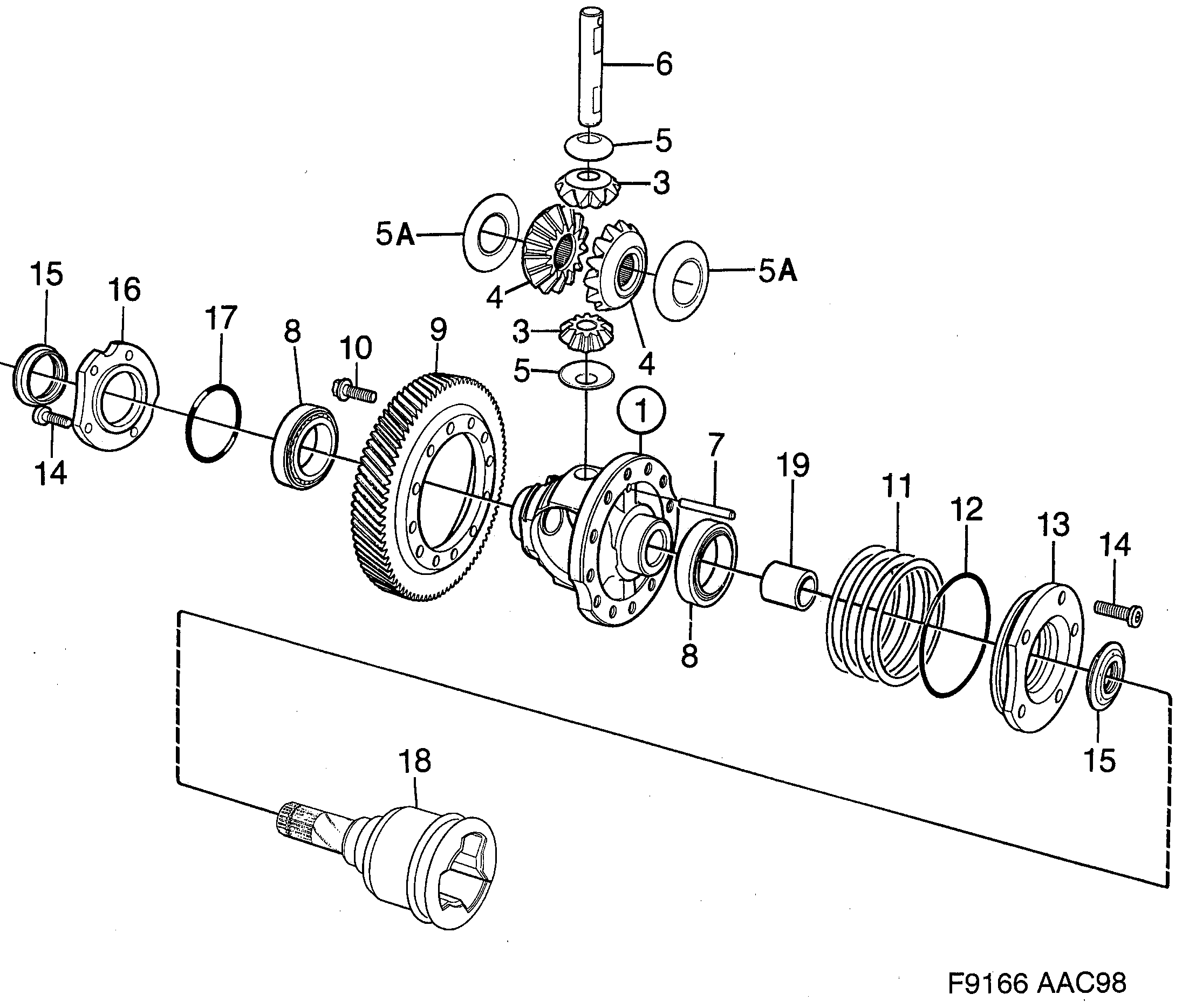 Schéma technique Saab 9-3 (9400) 2000 - Section 340 : Boîte de vitesses