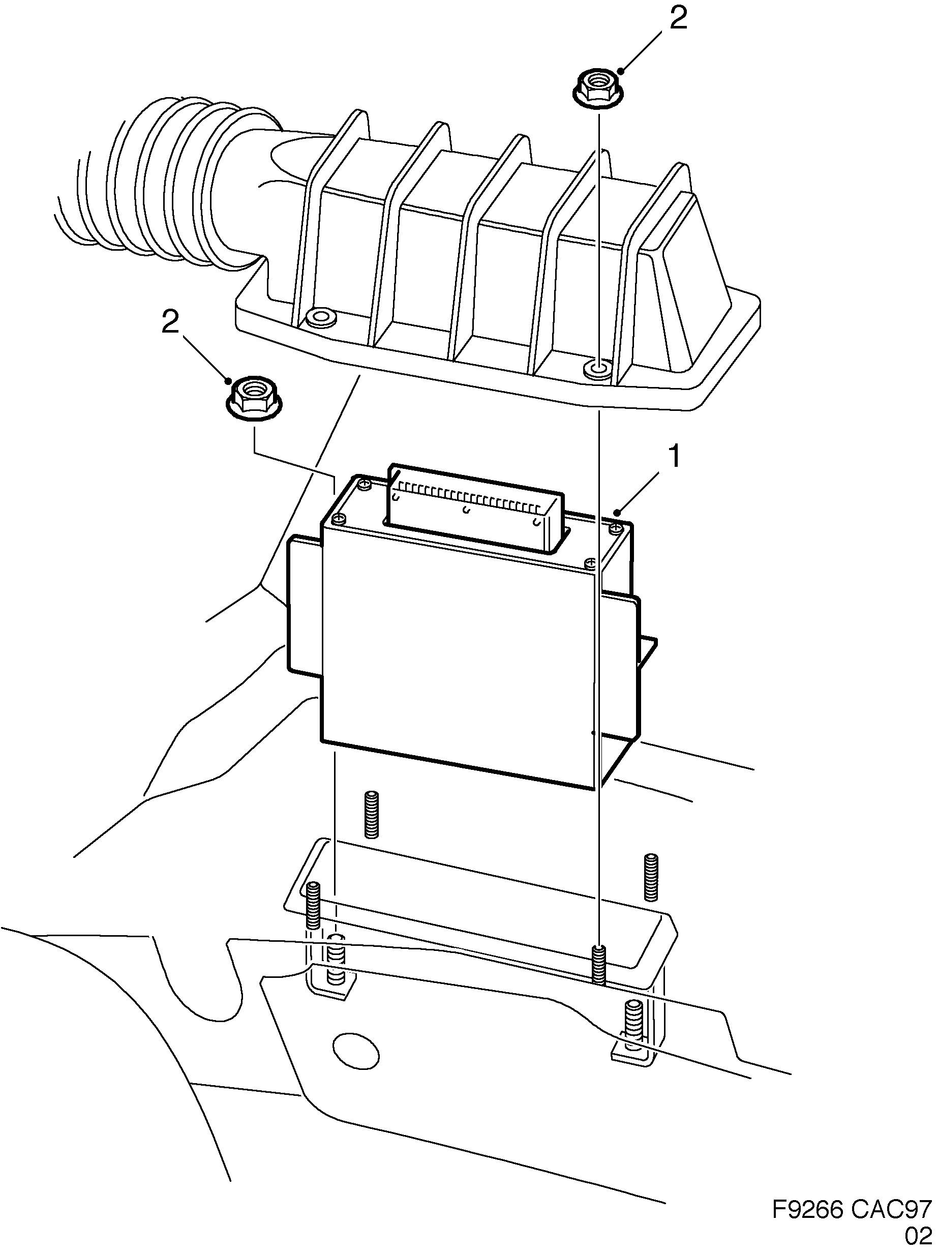 Schéma technique Saab 9-5 (9600) 2000 - Section 670 : Système de carburant