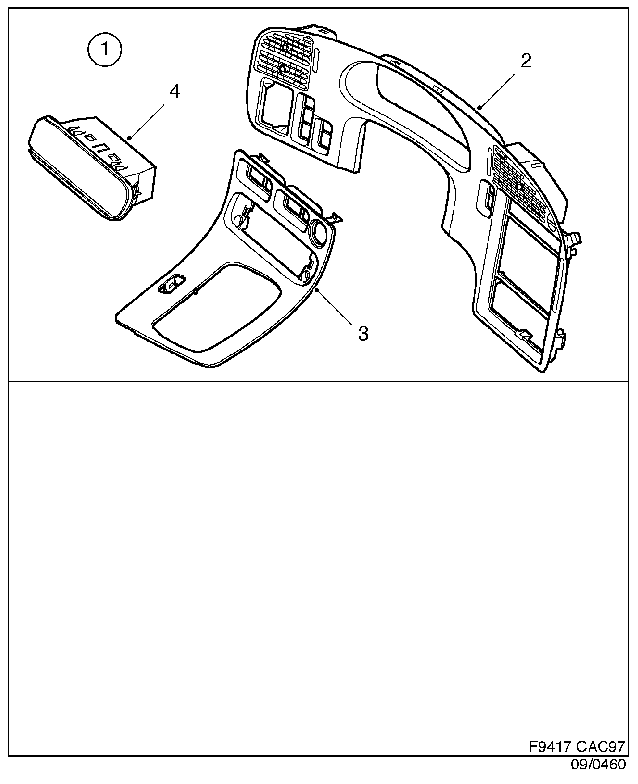 Schéma technique Saab 9-5 (9600) 1999 - Section 465 : Accessoire carrosserie