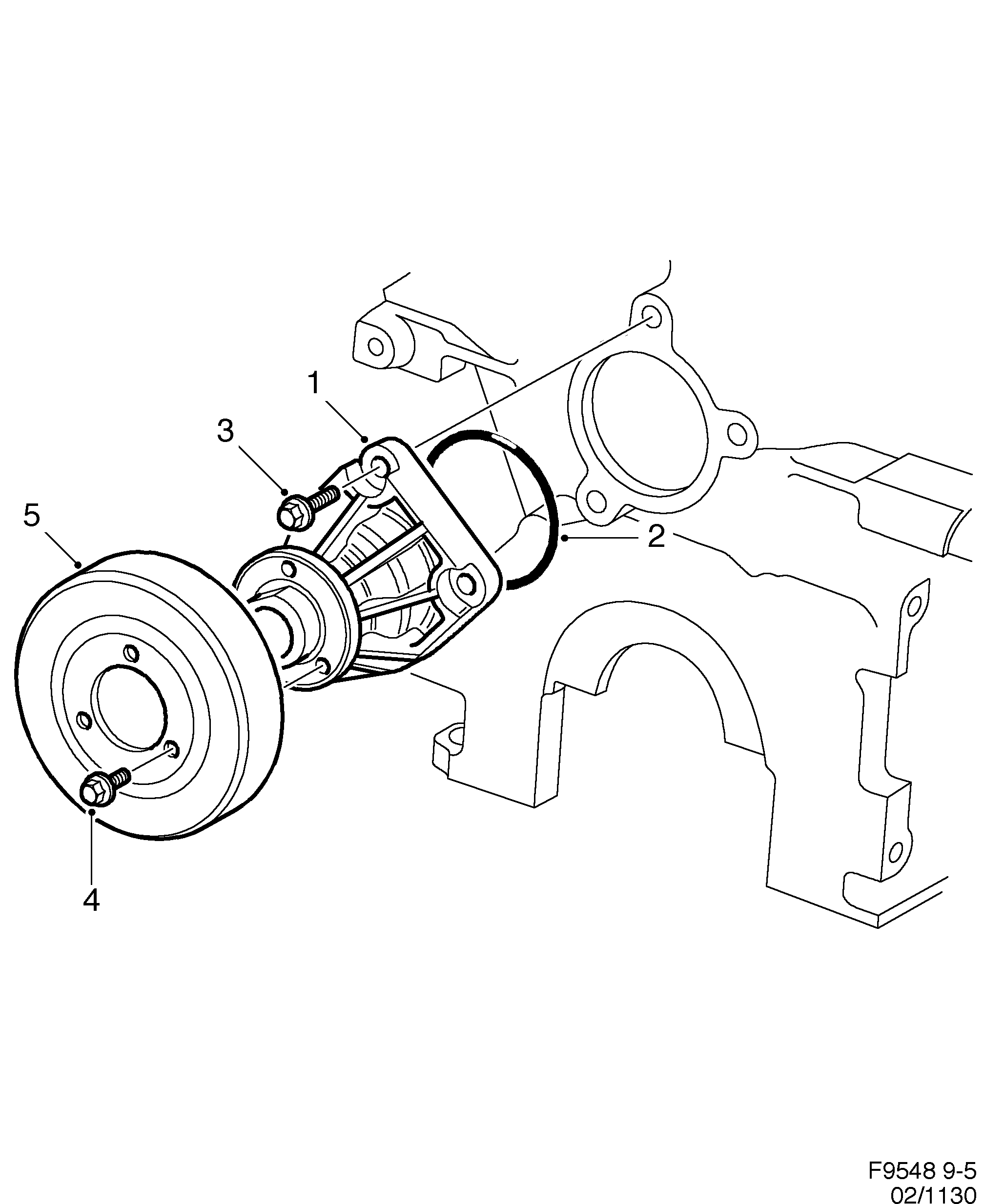 Schéma technique Saab 9-5 (9600) 2001 - Section 1130 : Cooling system