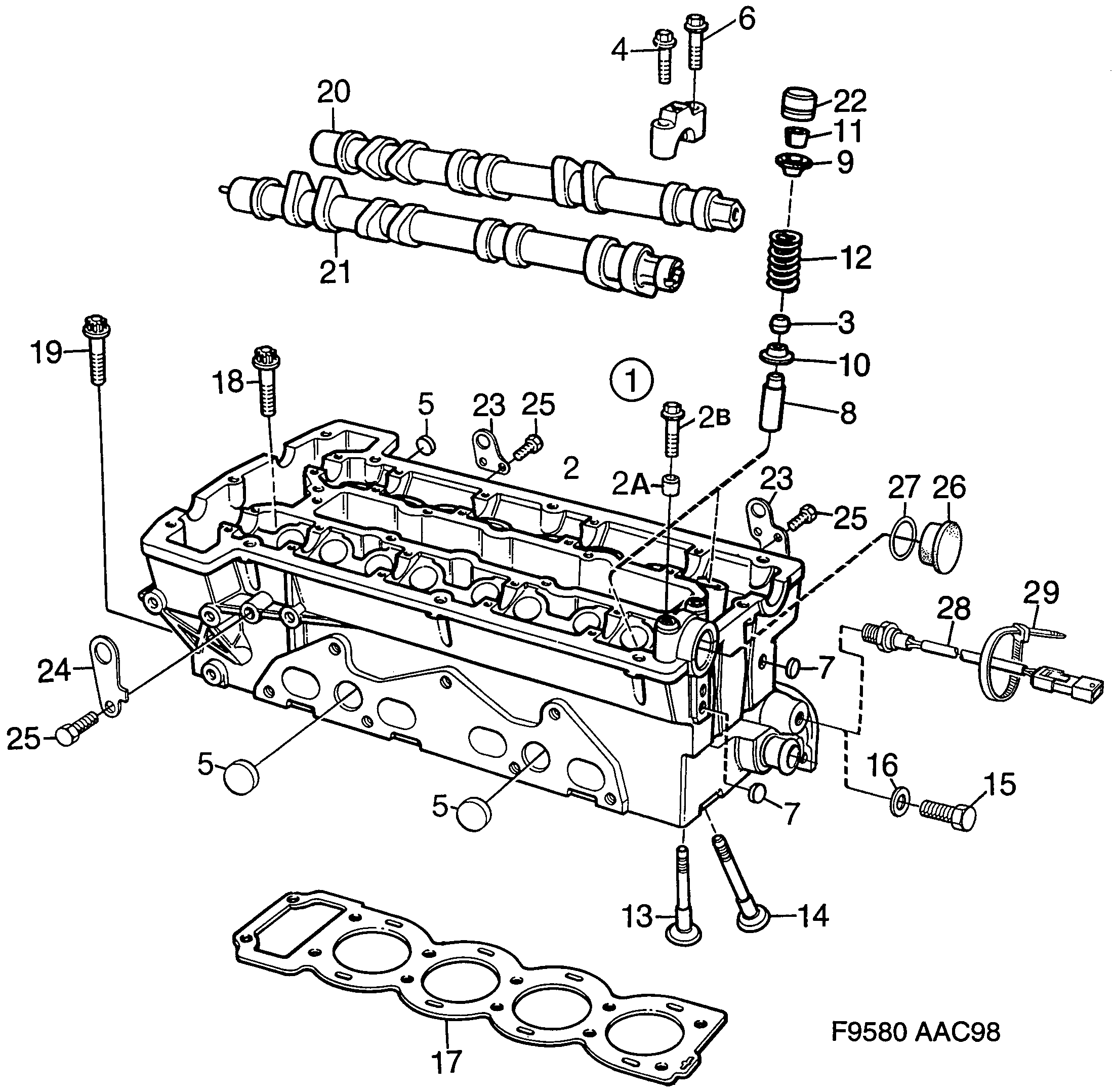 Schéma technique Saab 900 1995 - Section 150 : Corps de moteur