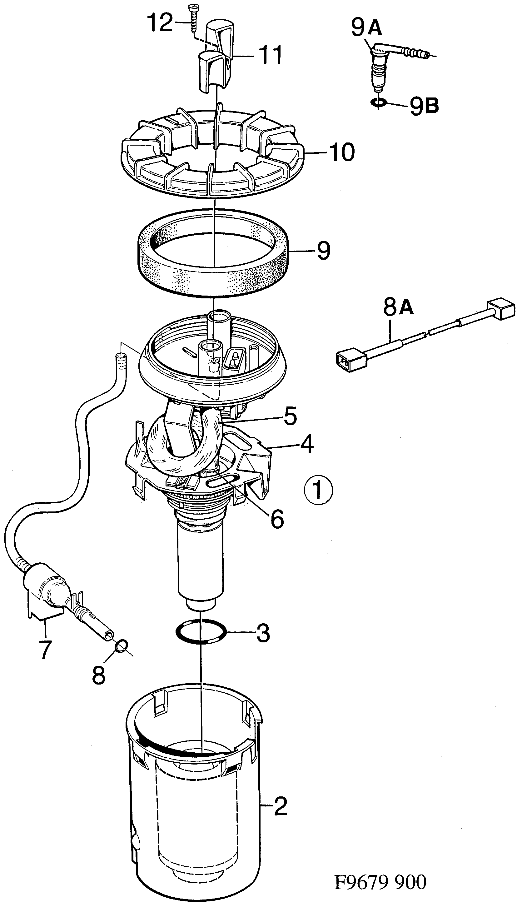 Schéma technique Saab 900 1988 - Section 880 : Fuel system