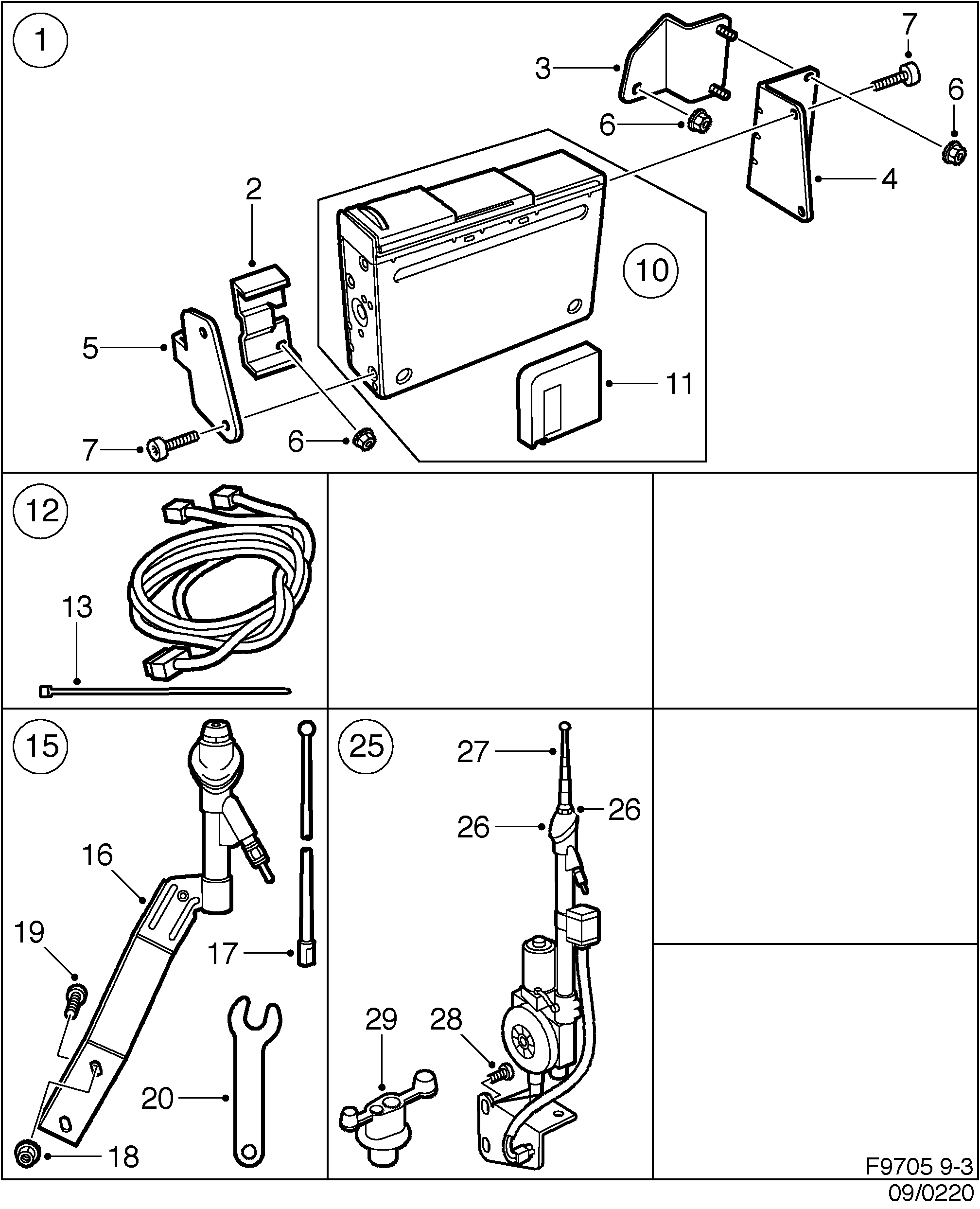Schéma technique Saab 9-3 (9400) 2000 - Section 220 : Accessoire électrique