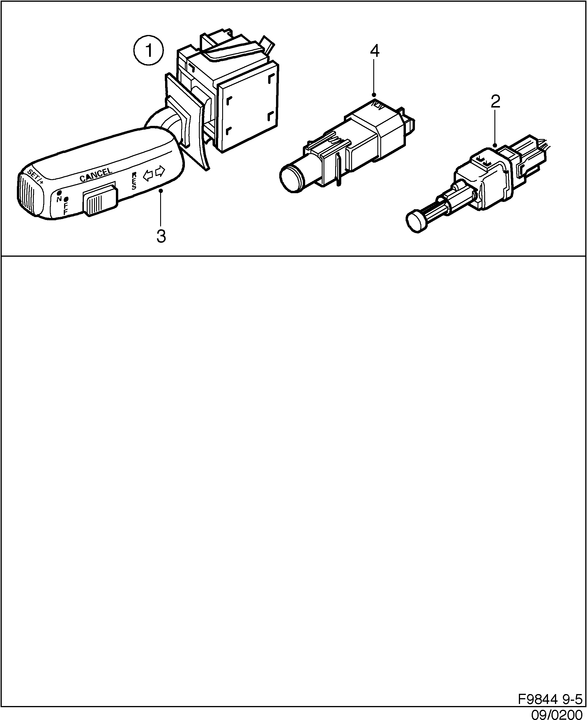 Schéma technique Saab 9-5 (9600) 2001 - Section 200 : Accessoire électrique