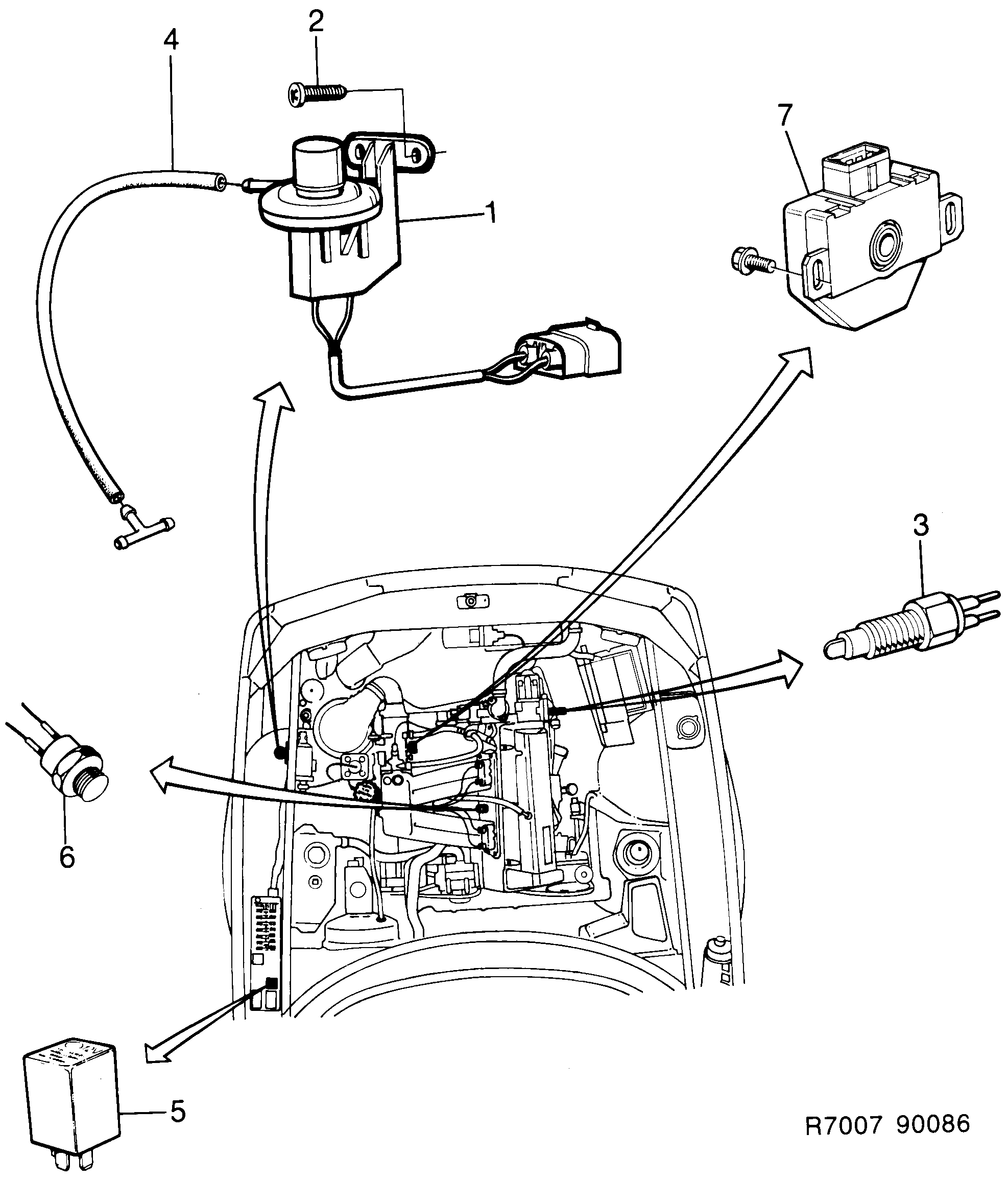 Schéma technique Saab 900 1989 - Section 910 : Electric equipment, other