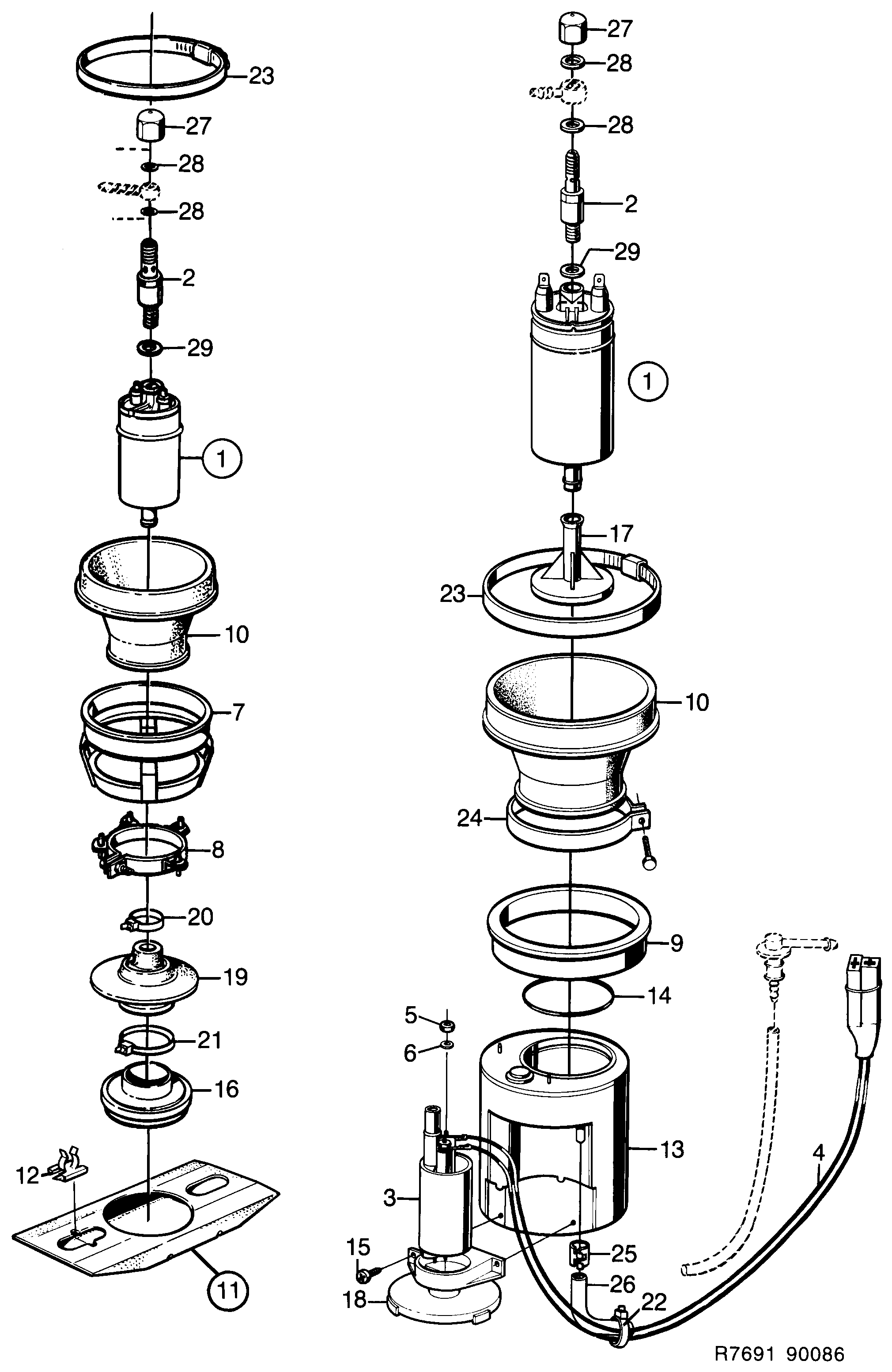 Schéma technique Saab 900 1989 - Section 820 : Fuel system