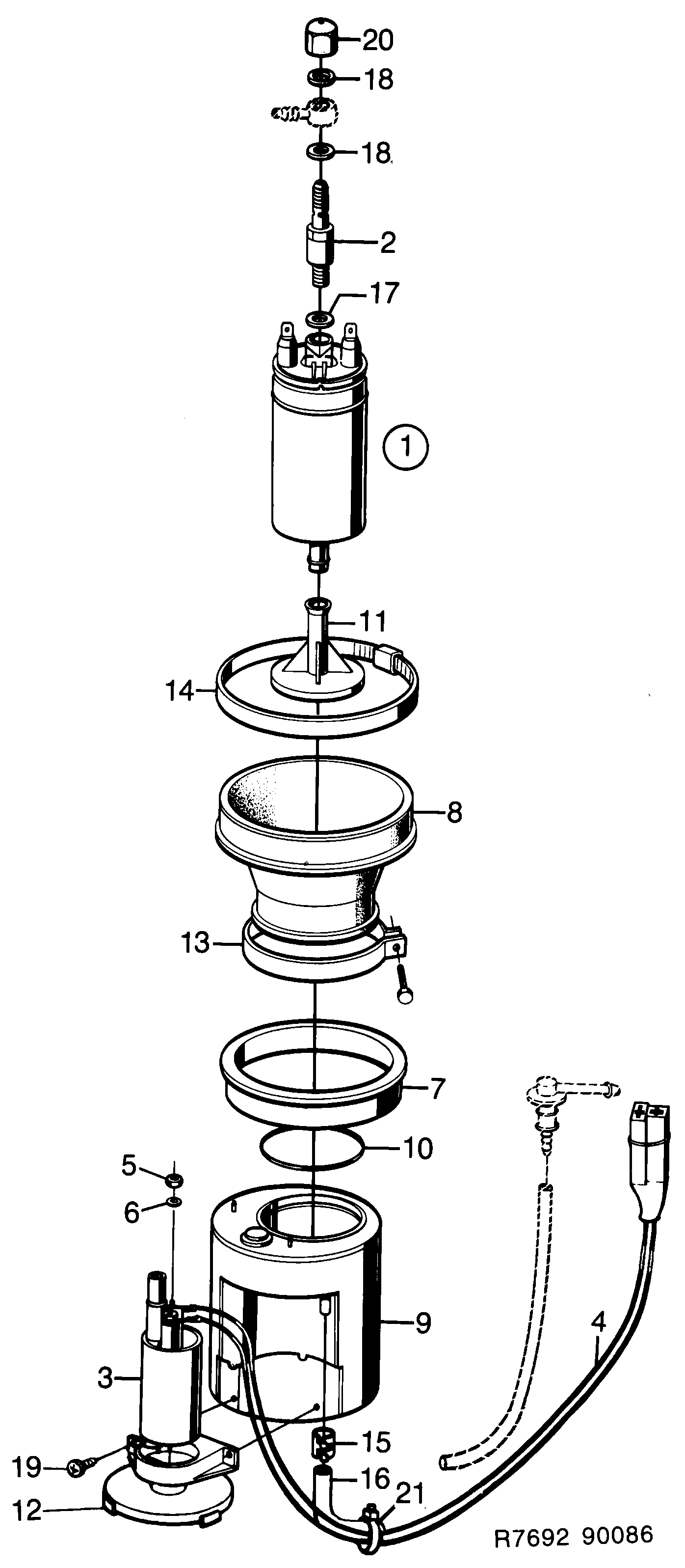 Schéma technique Saab 900 1987 - Section 850 : Fuel system