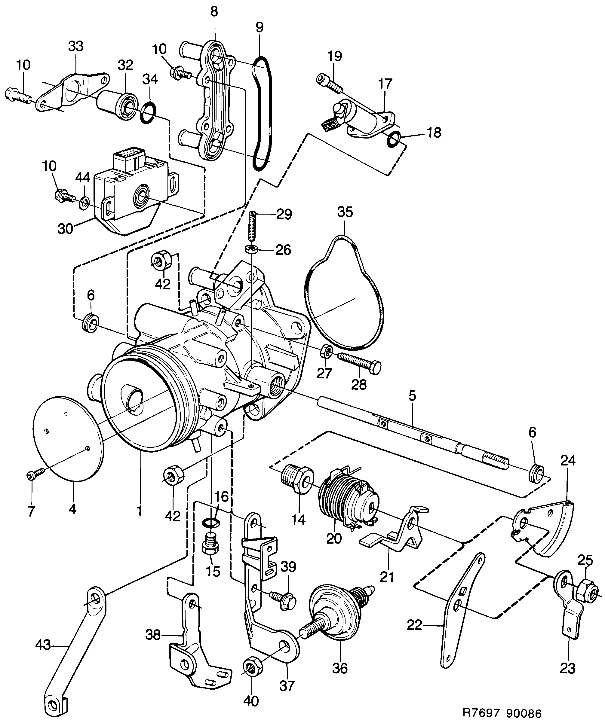 Schéma technique Saab 900 1986 - Section 1120 : Intake and exhaust system