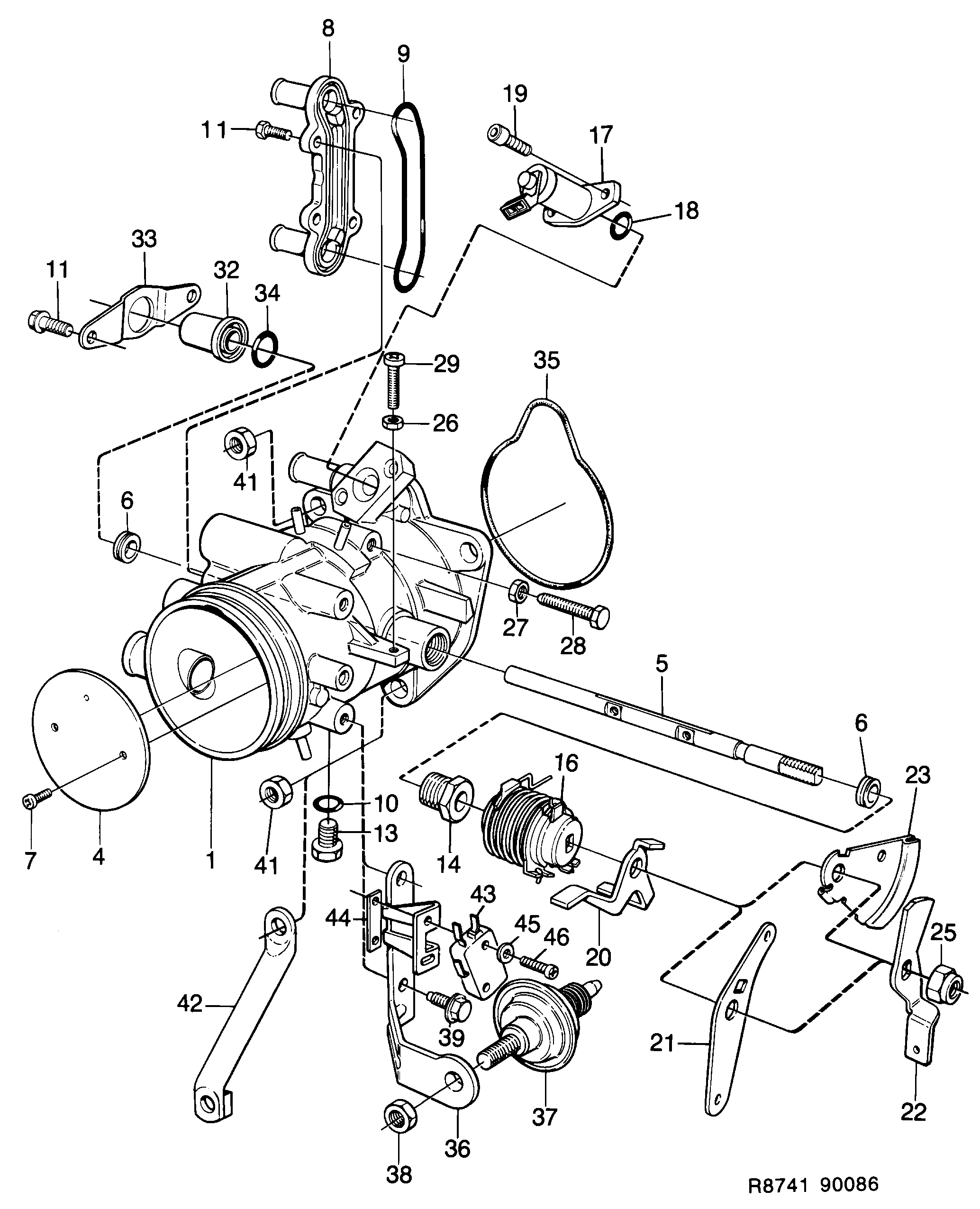 Schéma technique Saab 900 1989 - Section 1180 : Впускная система и выхлопная система