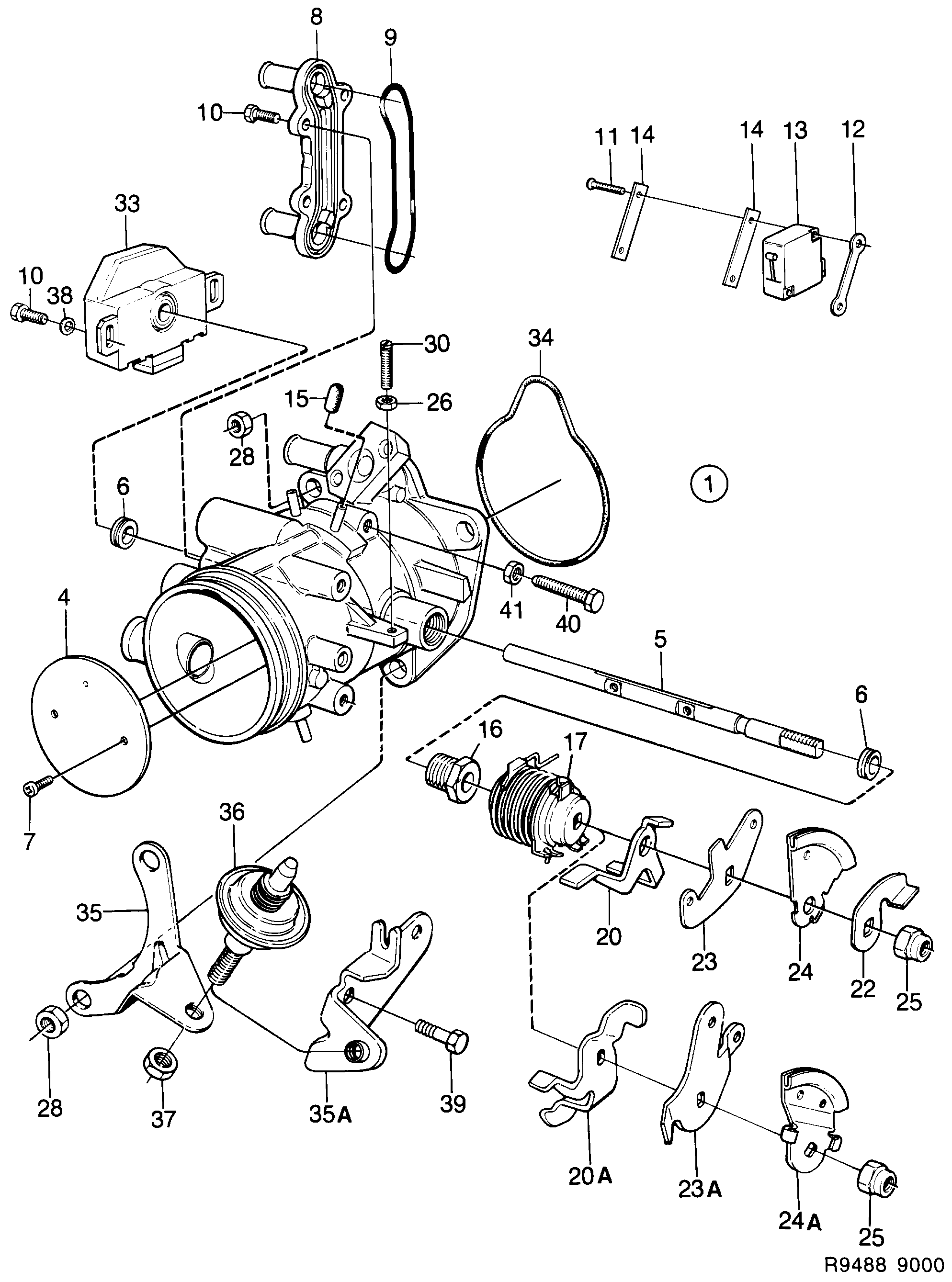 Schéma technique Saab 9000 1987 - Section 850 : Впускная система и выхлопная система