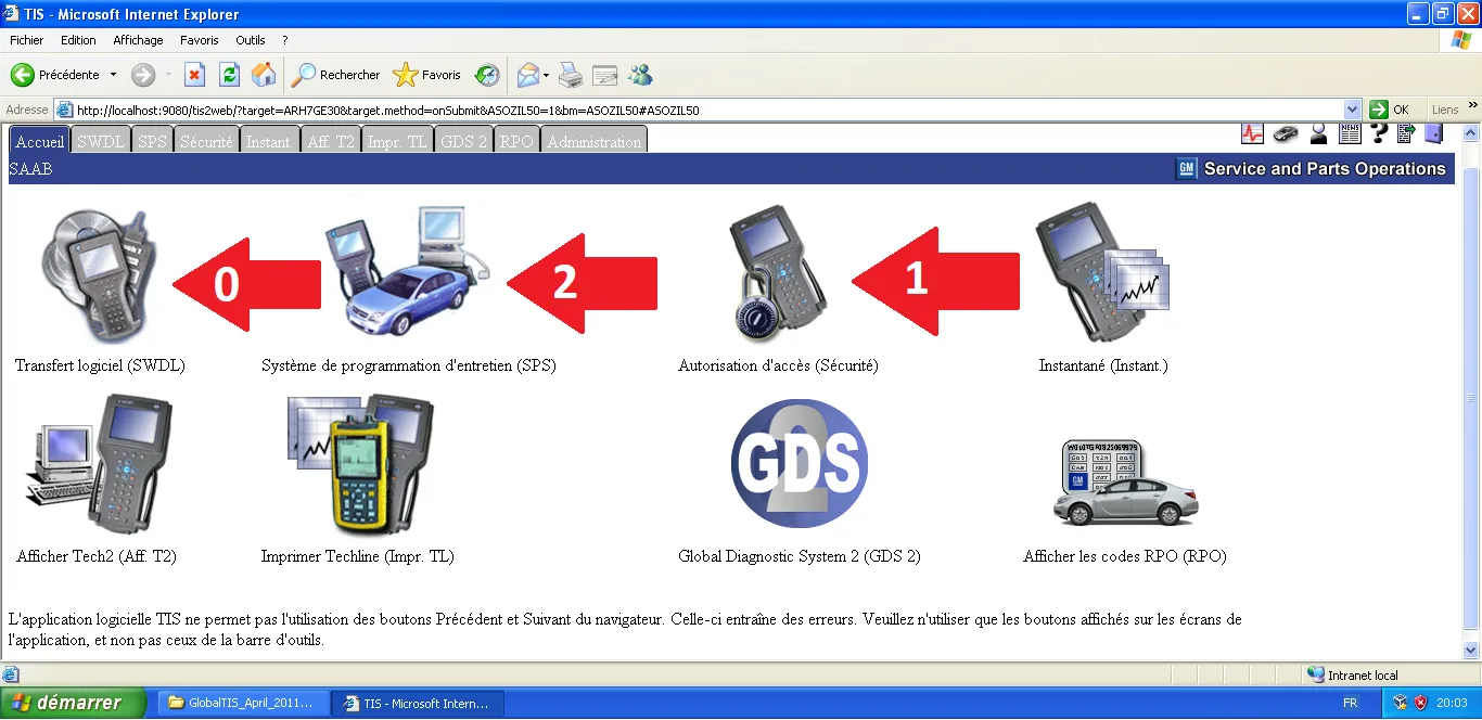 GlobalTIS Home Screen