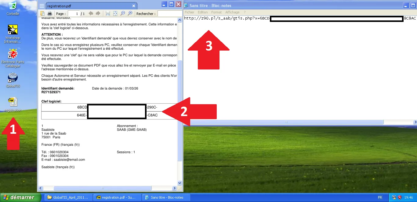 Open PDF and copy key