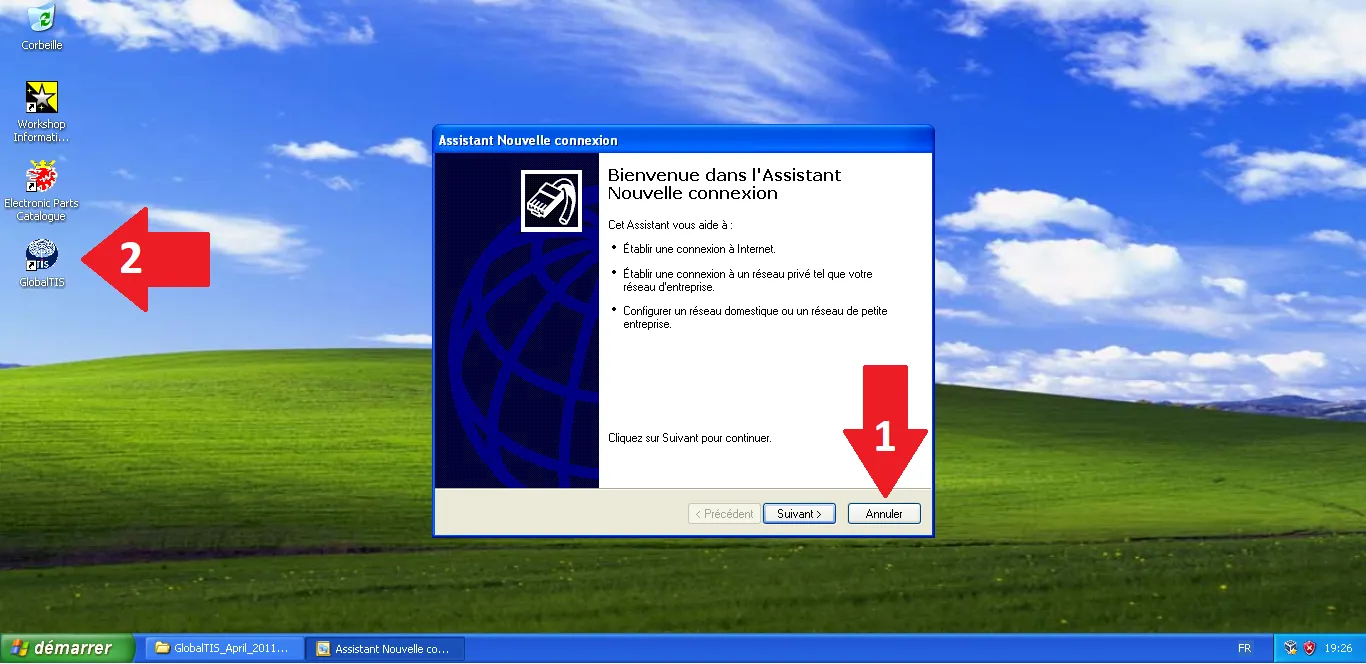 Cancel network wizard