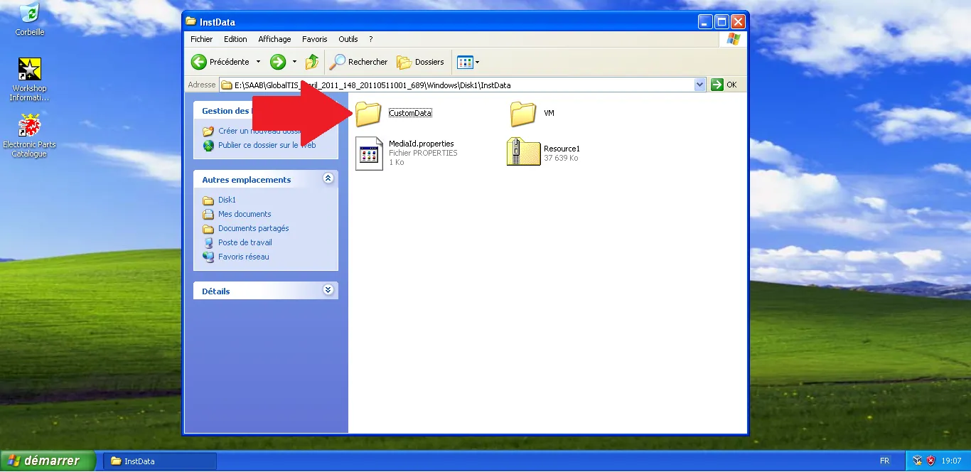 Open CustomData folder