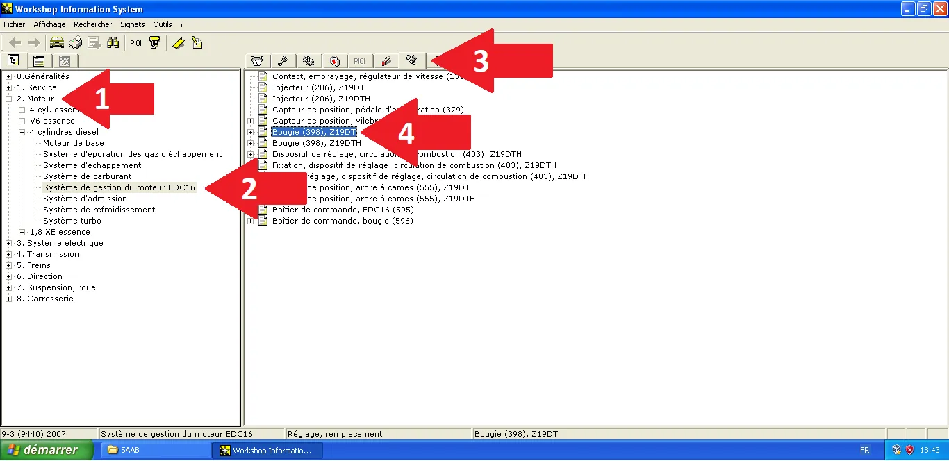Browsing technical tree