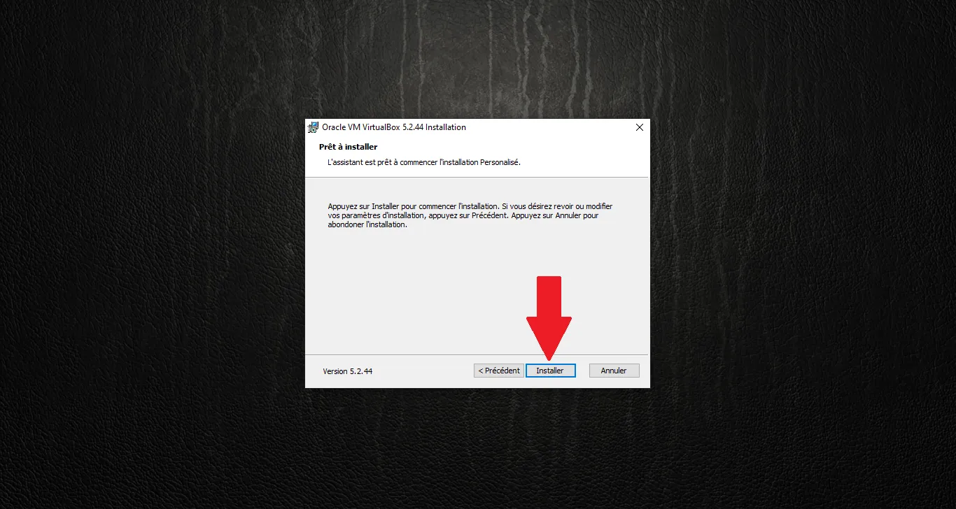 Ready to install – Install button