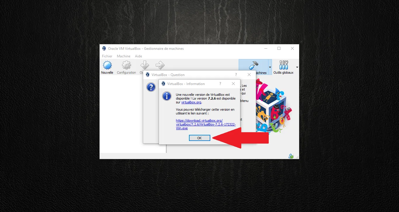 VirtualBox – new version info – OK