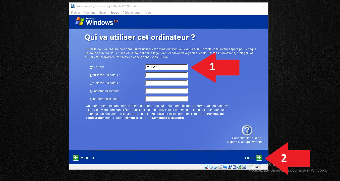 Création des comptes utilisateurs