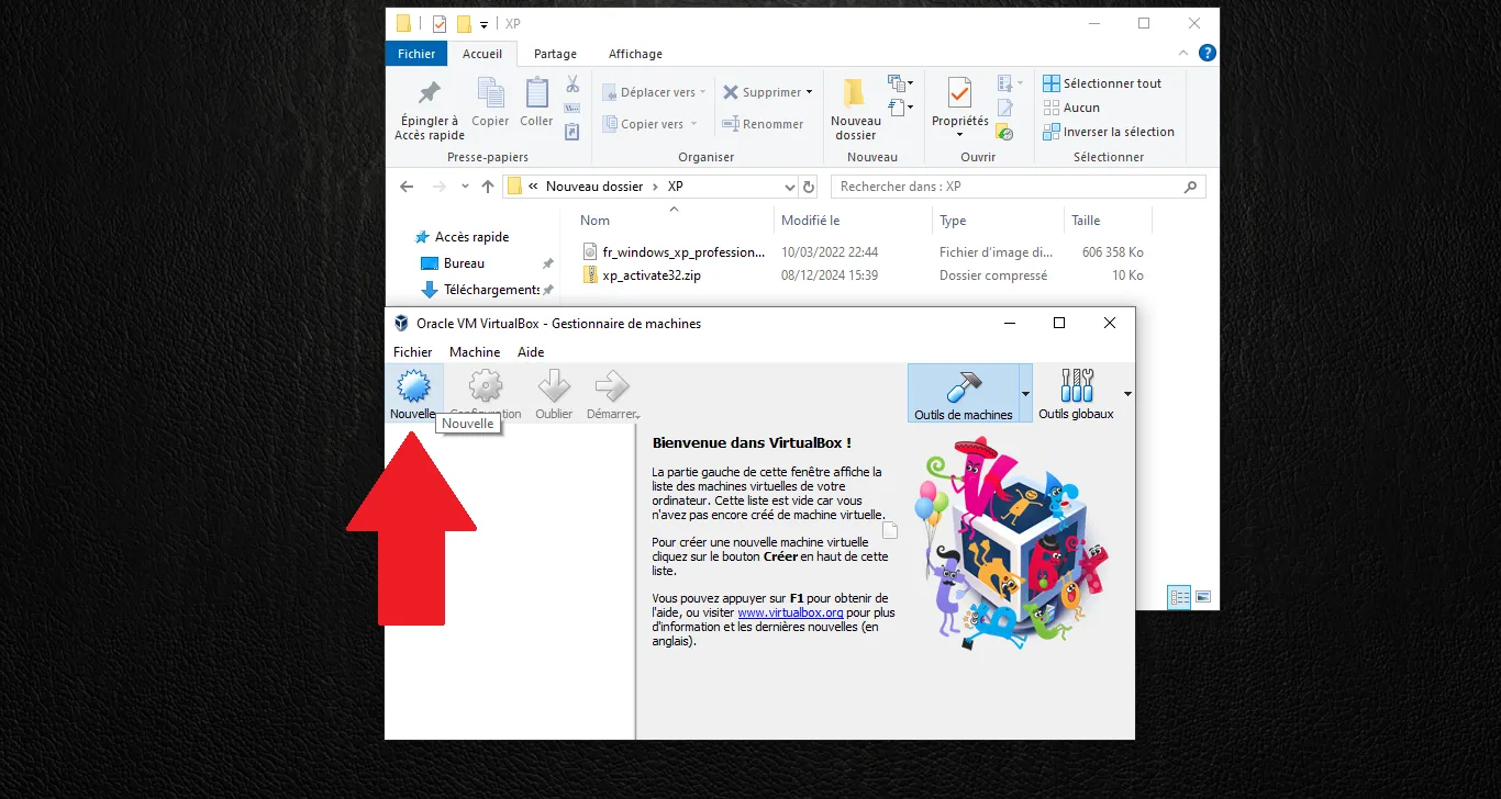 VirtualBox: New button