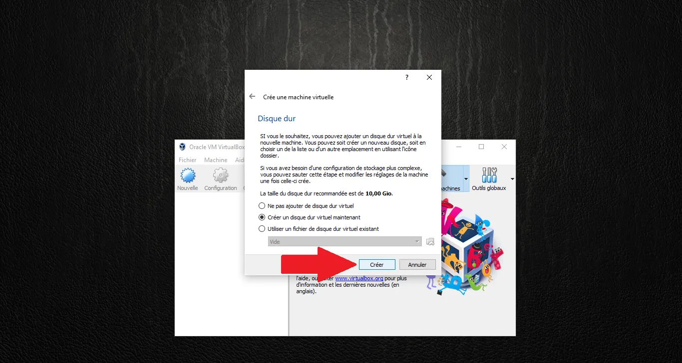 Creating the virtual hard disk