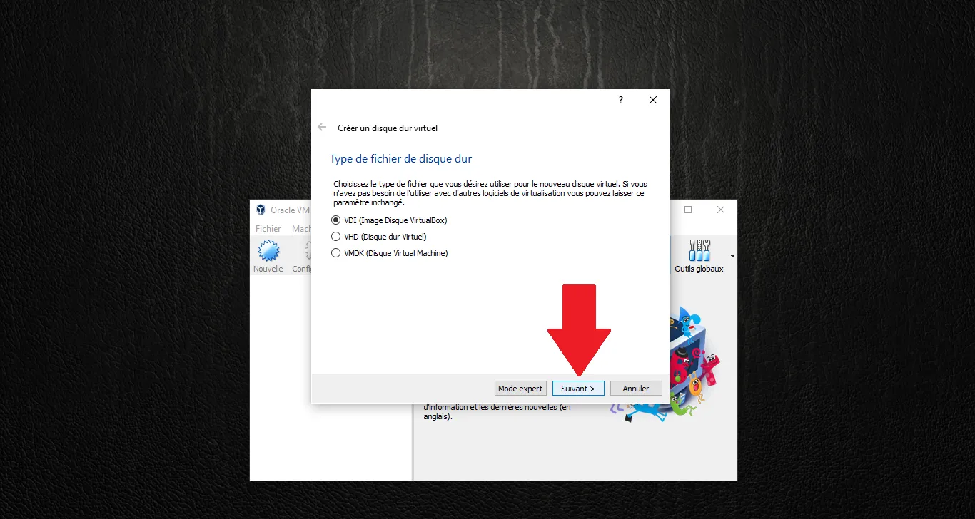 Choosing VDI disk type