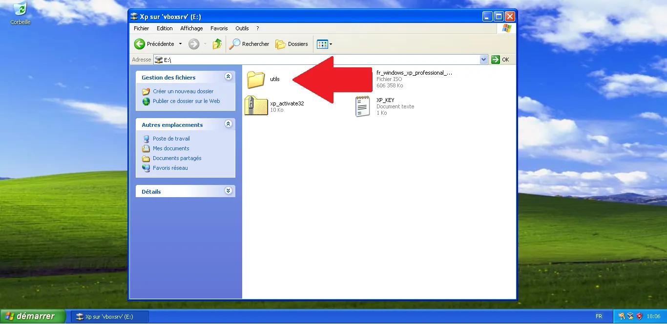 Open utils folder in XP