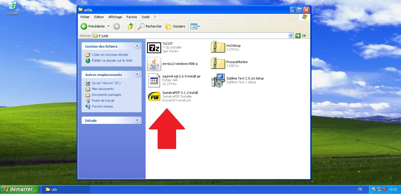Locate SumatraPDF installer